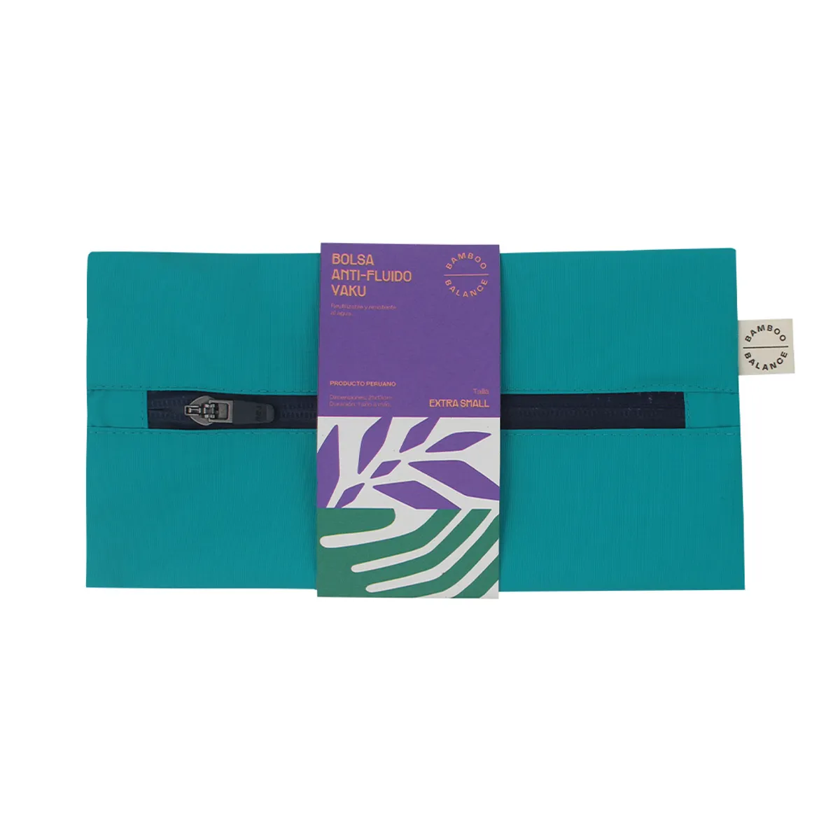 BAMBOO BALANCE - Bolsa Antifluido YAKU - Talla XS - Turquesa- Azul Marino