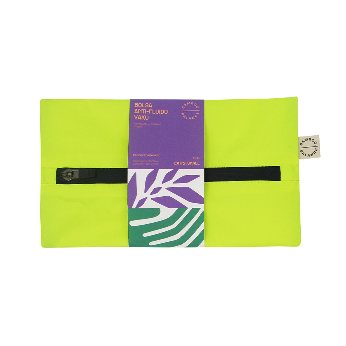 BAMBOO BALANCE - Bolsa Antifluido YAKU - Talla XS - Limón - Azul Marino