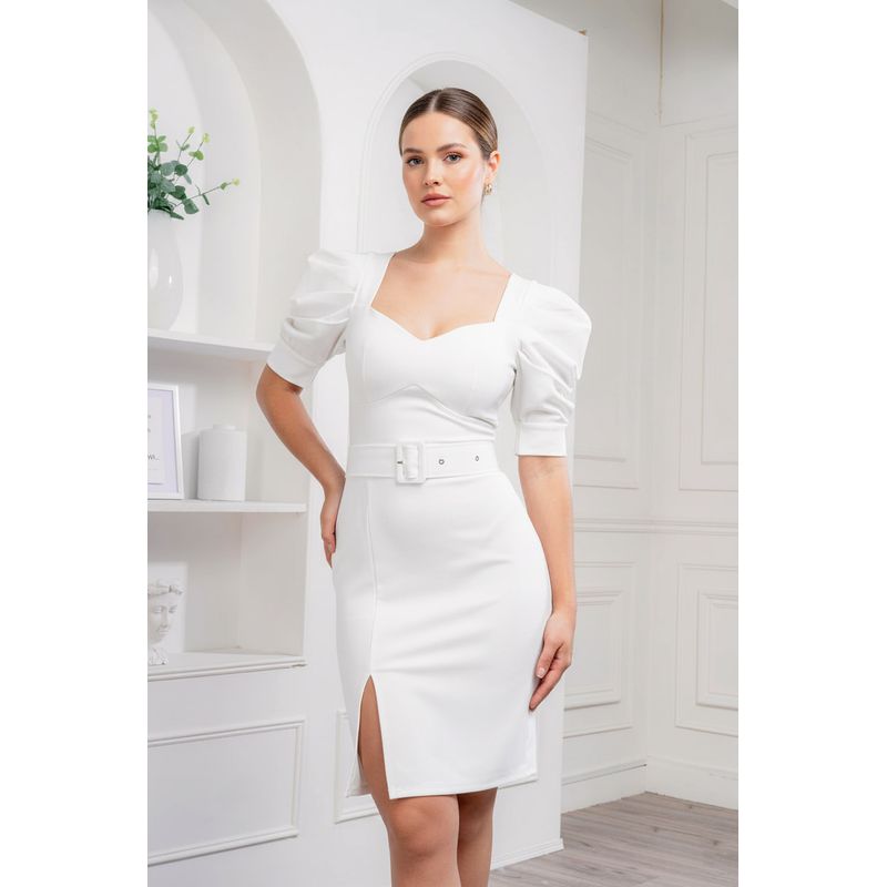 ARMA TU LOOK - VESTIDO DIANA CON CINTURÓN MANGAS ABULLONADAS ARMA TU LOOK