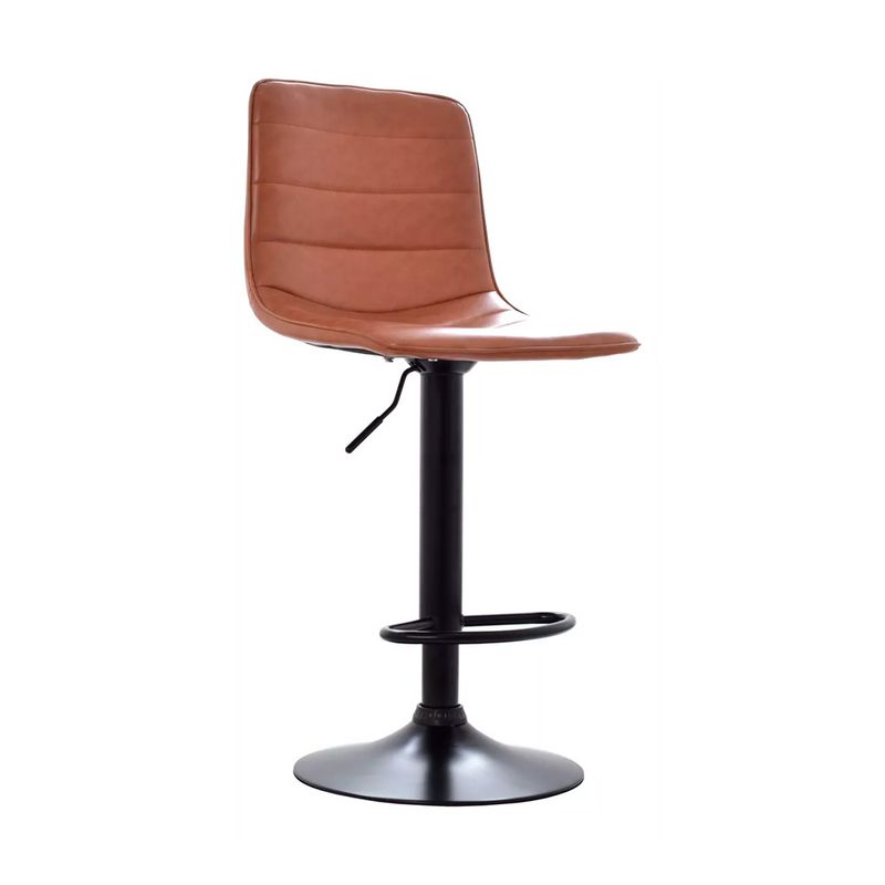 OFIDEAS - Banco de Bar Regulable en Altura Camel Con Base Negra Patrick Ofideas