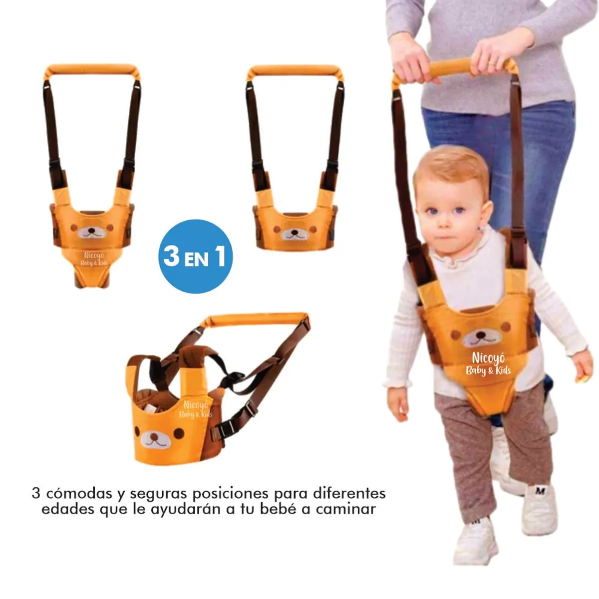 BABY - Arnés para Caminar 3 en 1 para Bebés  AMARILLO