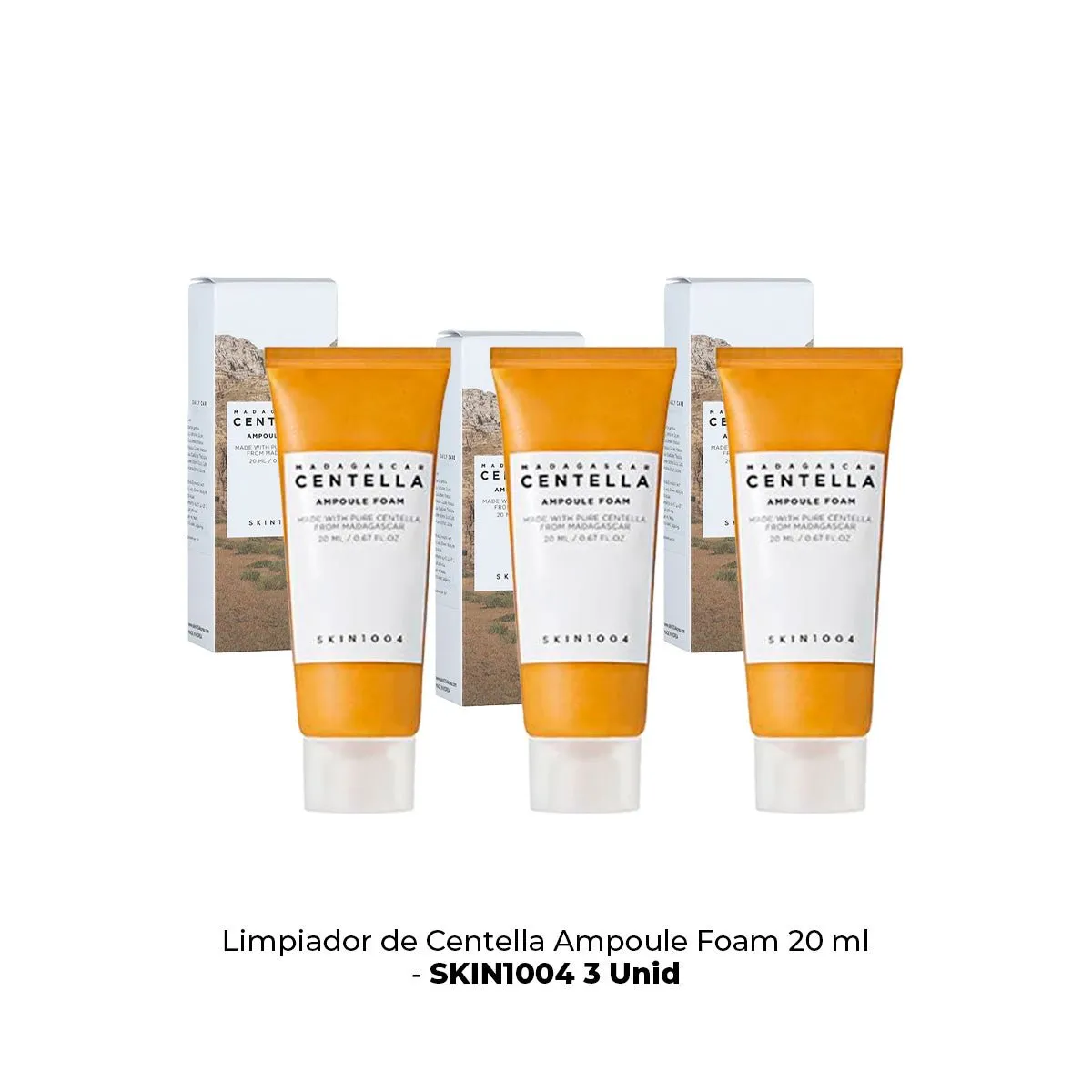 SKIN - Limpiador de Centella Ampoule Foam SKIN1004 20 ml 3 Unid