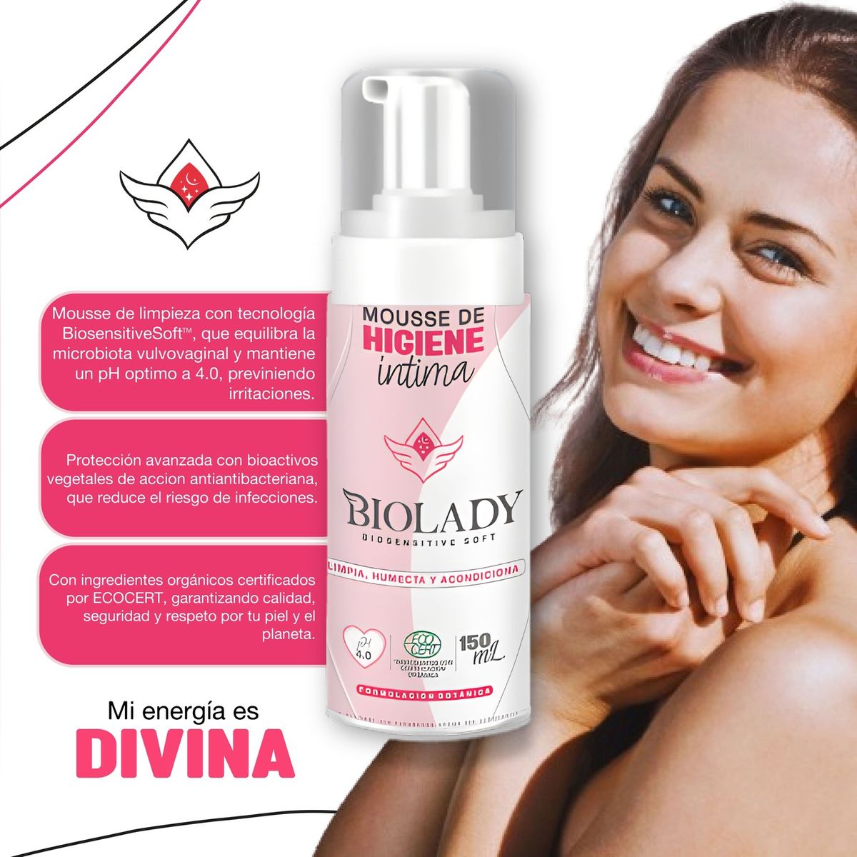 BIOLADY - Mousse de Higiene Íntima