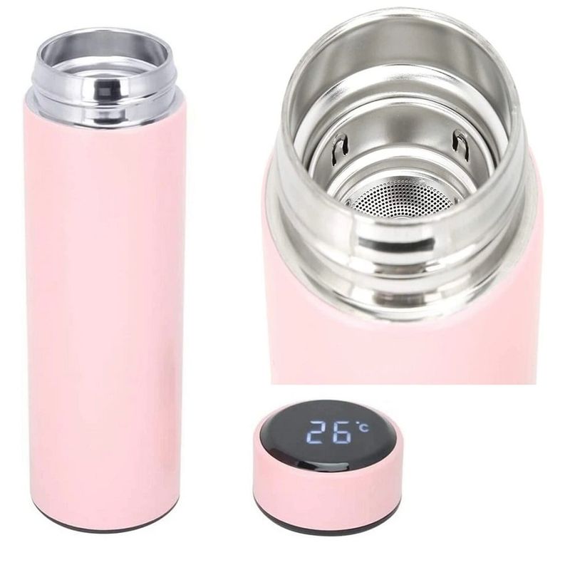 GENERICO - Termo inteligente digital acero inoxidable con filtro de té - Rosa