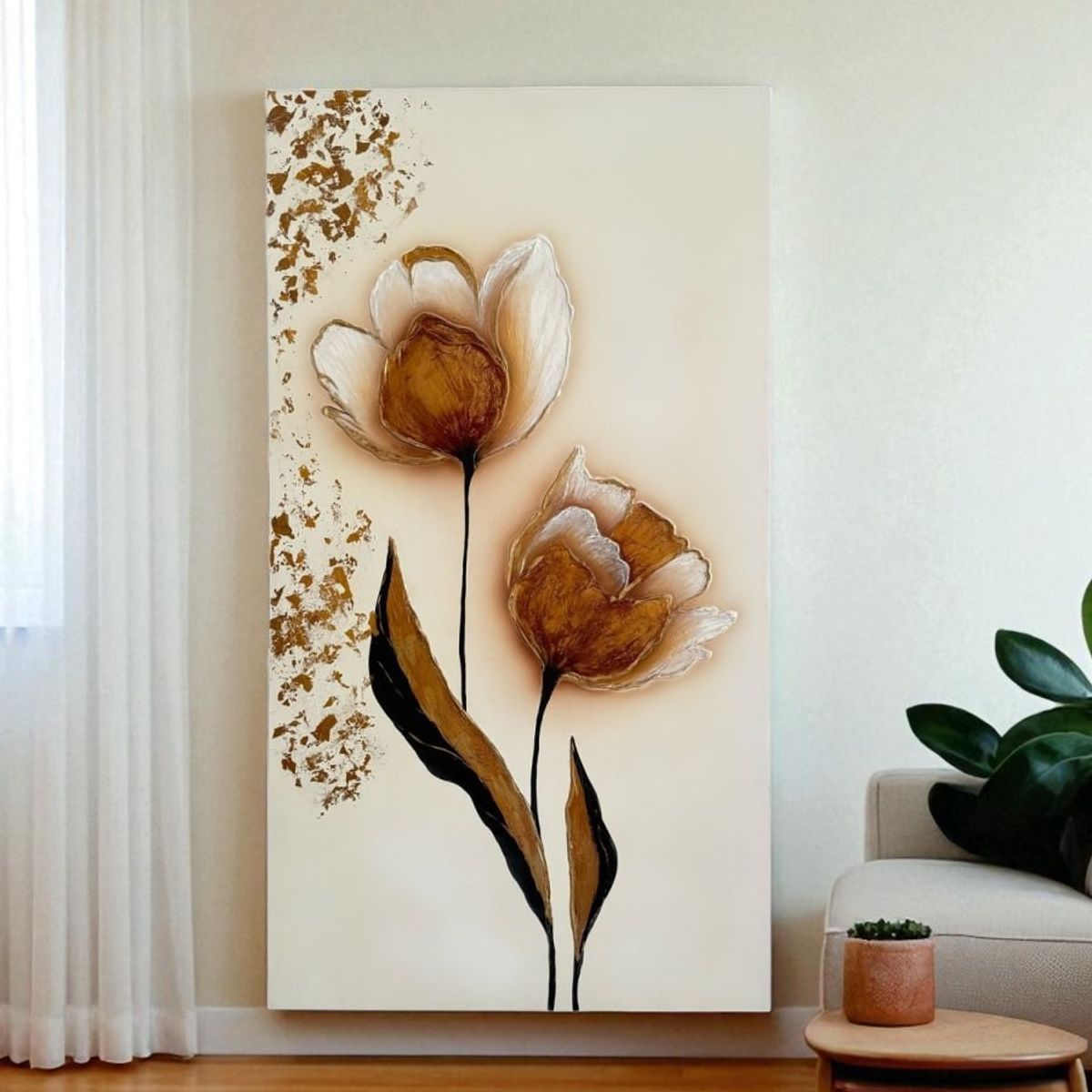 MAP DESIGN HOME - Cuadro Decorativo Flores de Otoño 110x60 cm