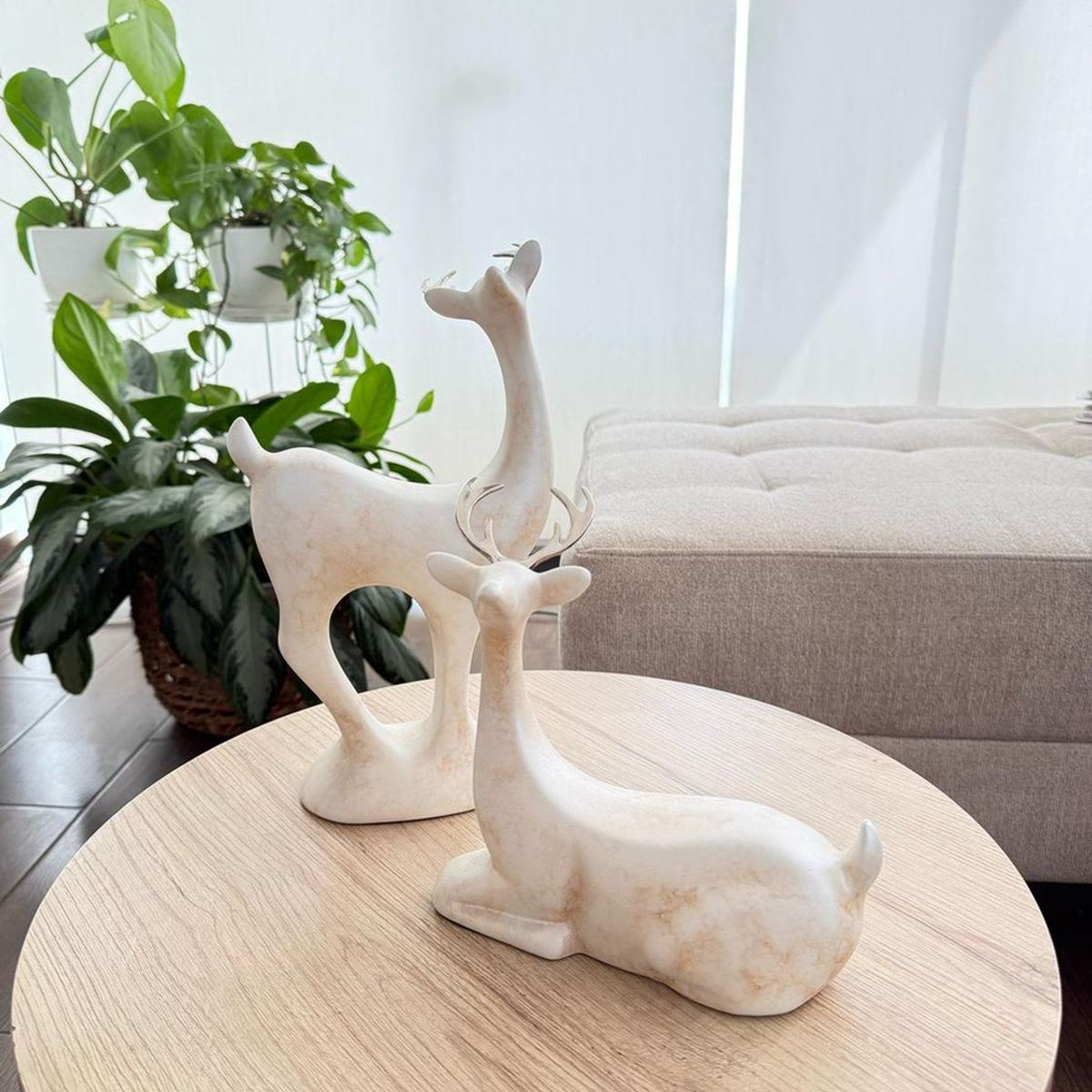 MAP DESIGN HOME - Adorno Juego de venados Decor 18x9x32cm & 18x9x21cm