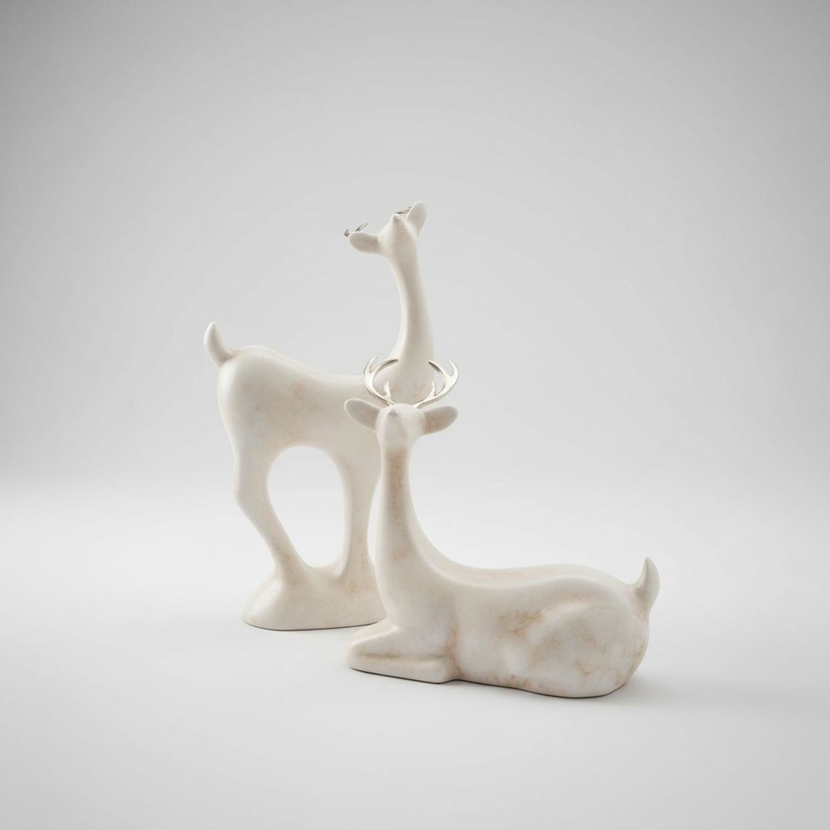 MAP DESIGN HOME - Adorno Juego de venados Decor 18x9x32cm & 18x9x21cm