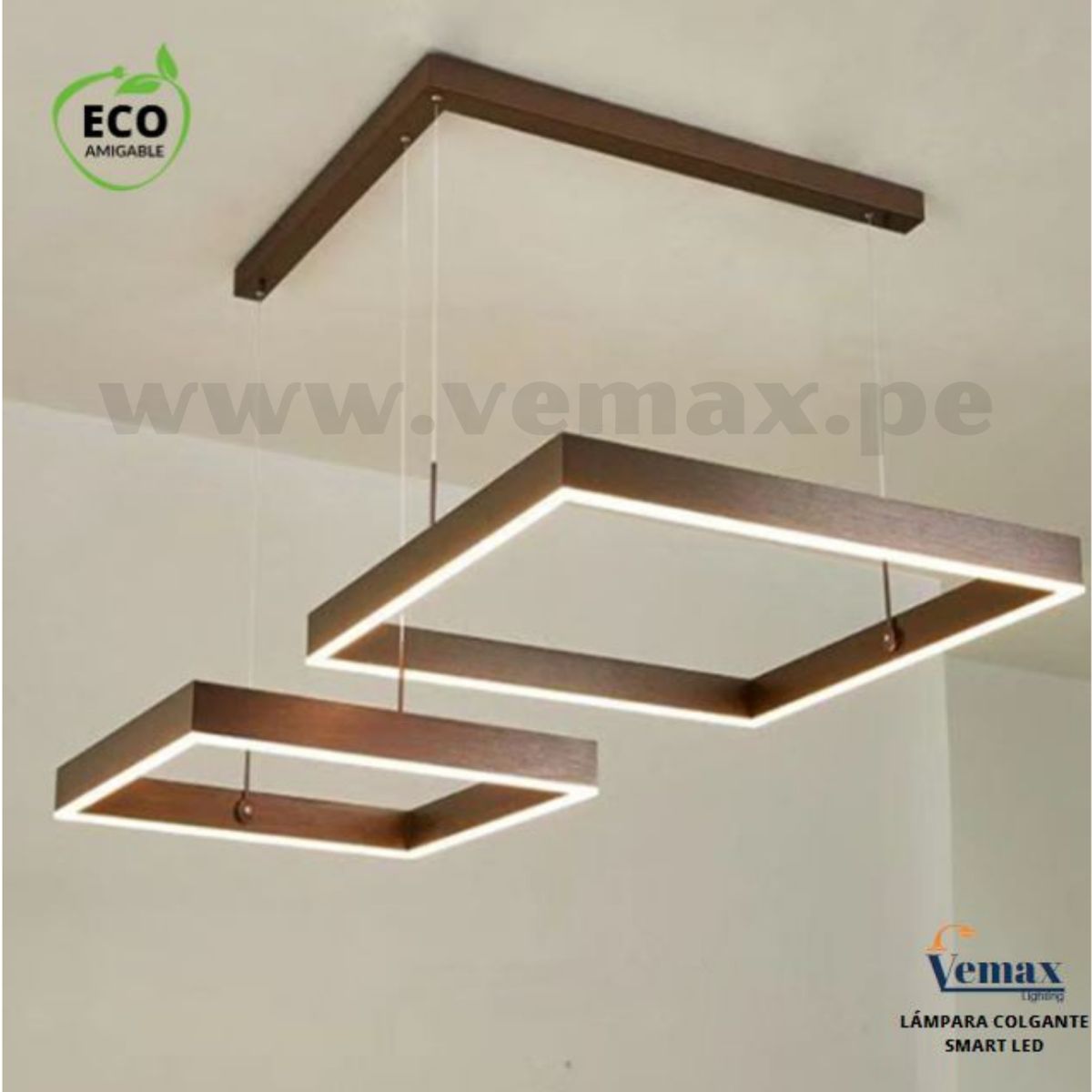 GENERICO - Lámpara Colgante Scuare Mayer Luz Cálida+Blanca+Intermedia