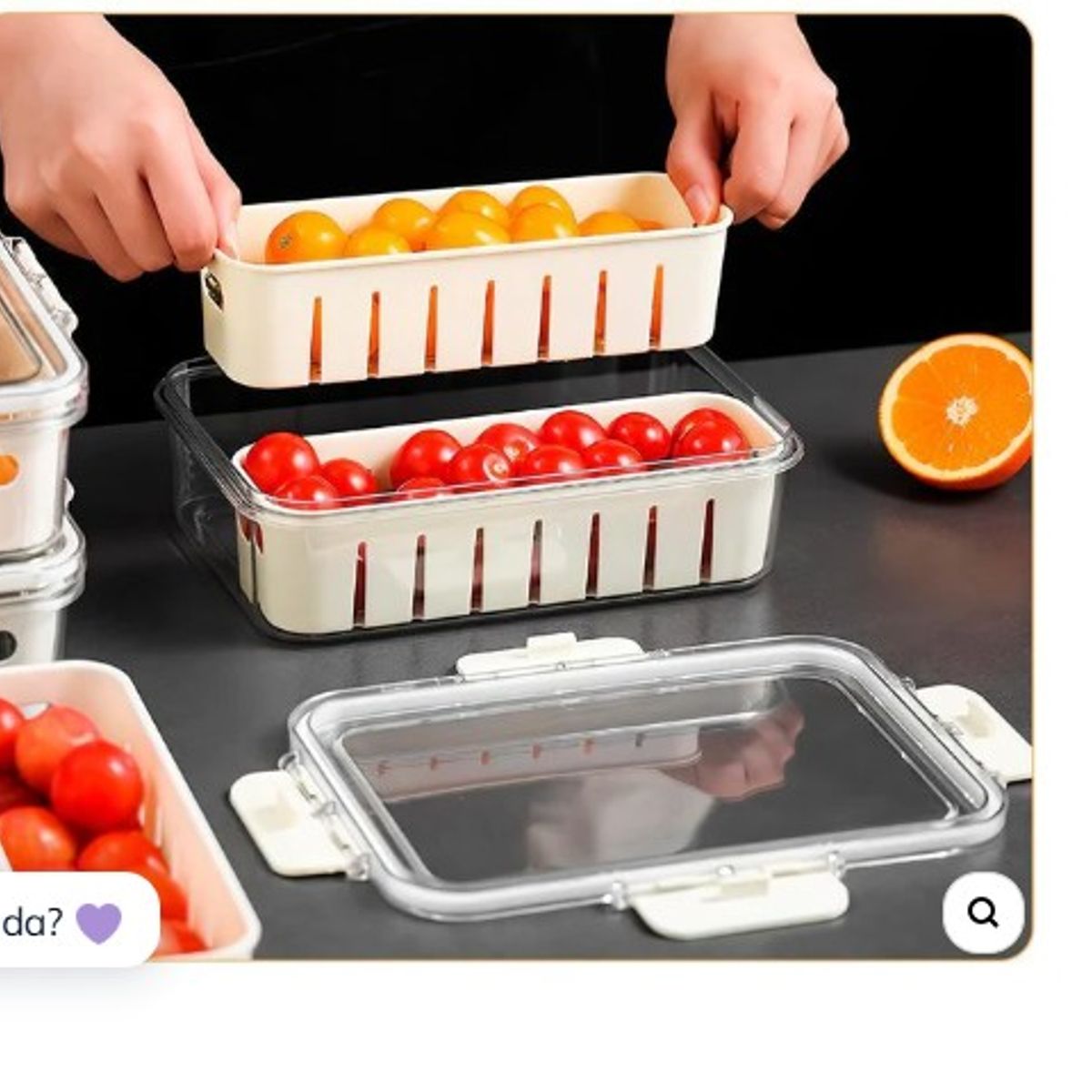 GENERICO - organizador acrilico hermetico 2 divisiones