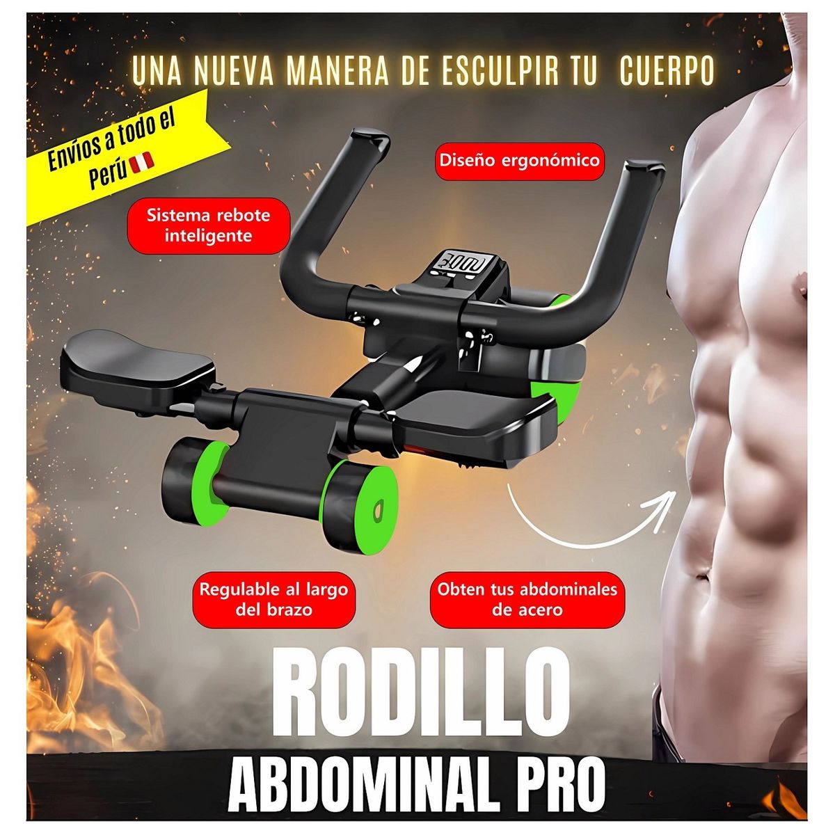 GENERICO - RODILLO ABDOMINAL PREMIUM DELUXE