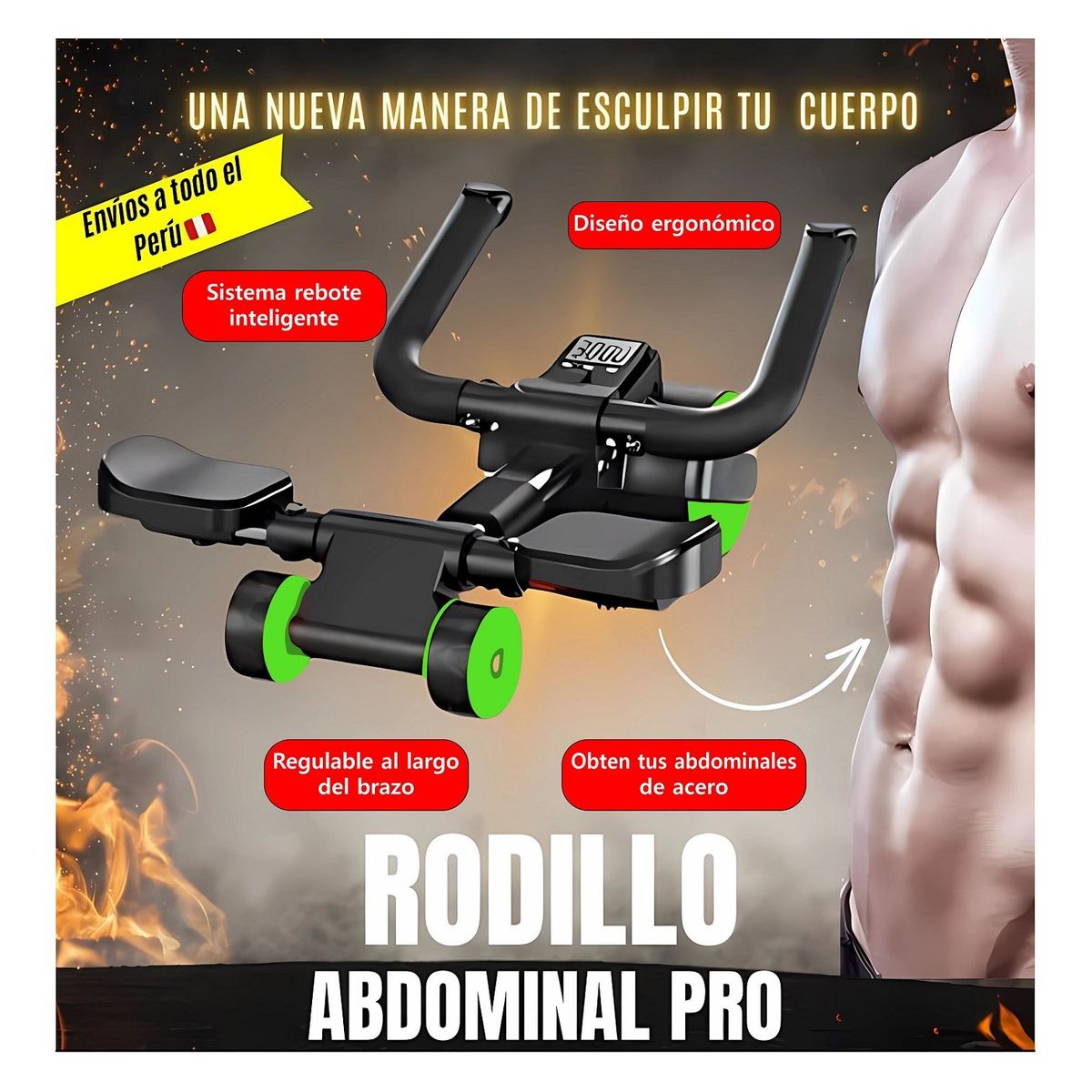 GENERICO - RODILLO ABDOMINAL PREMIUM DELUXE