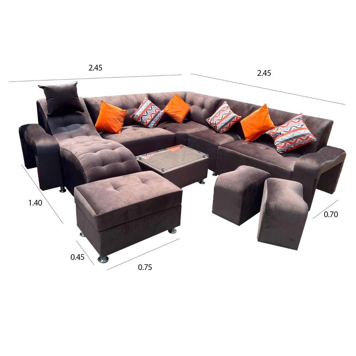 GENERICO - SECCIONAL  MODELO VIP COLOR MARRON