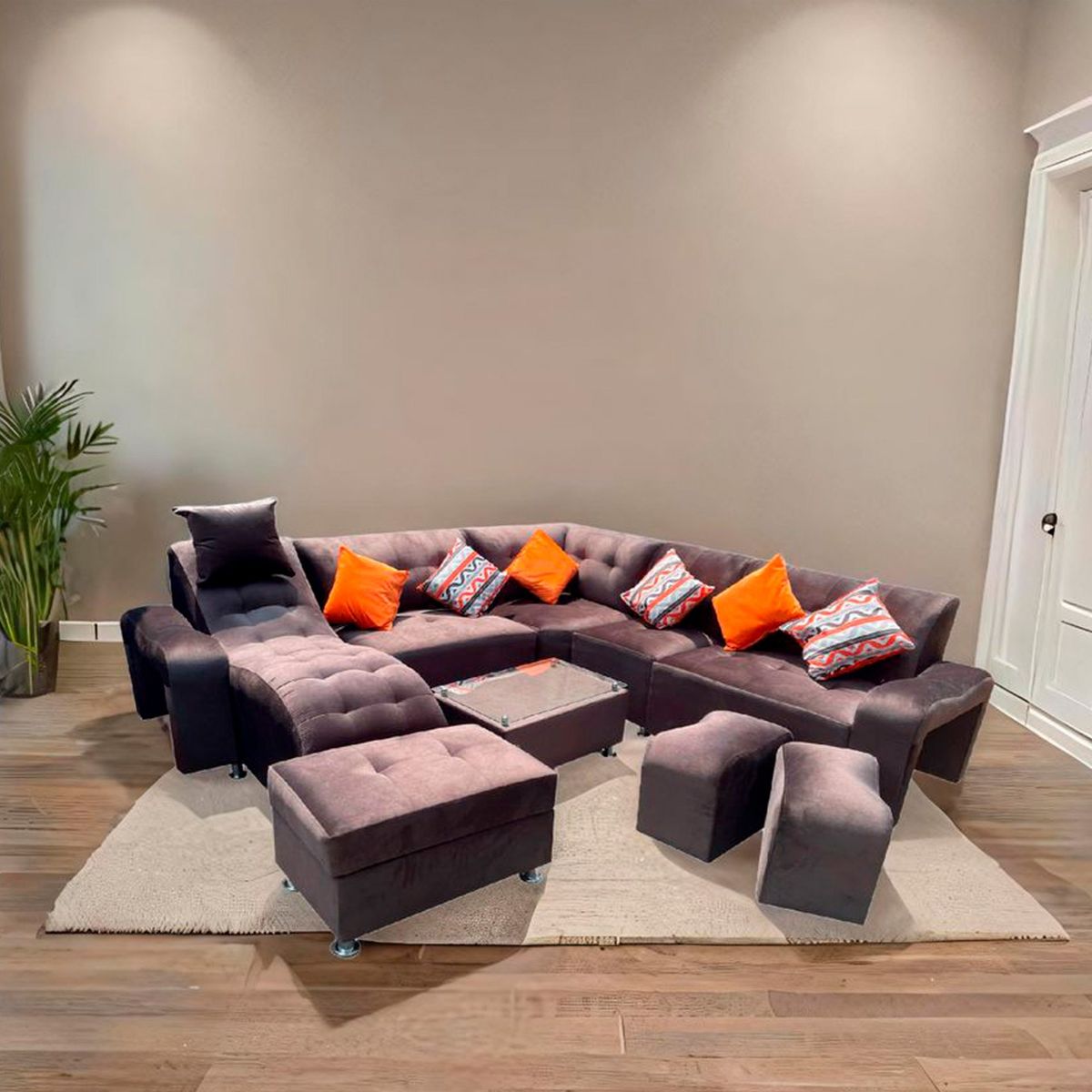 GENERICO - SECCIONAL  MODELO VIP COLOR MARRON