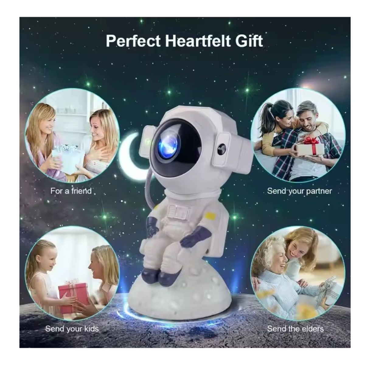 GENERICO - LAMPARA PROYECTOR   ASTRONAUTA  CON  PARLANTE