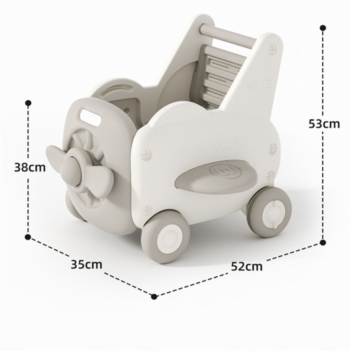 GENERICO - Andador multifuncional forma de avión gris hasta 15 kilos