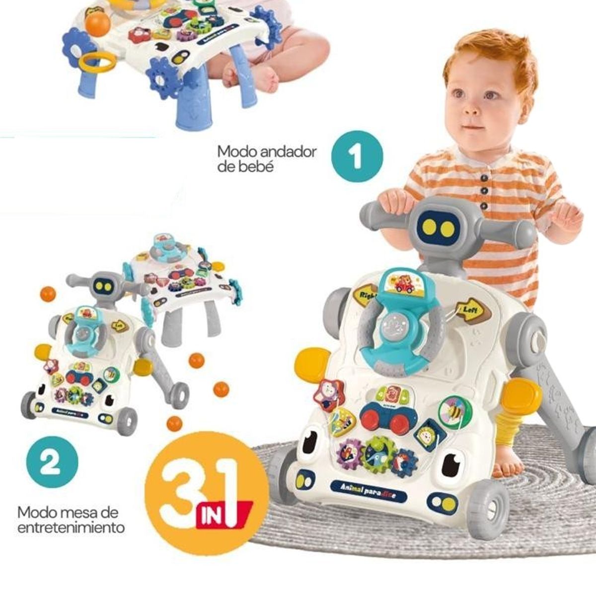 CAM - CAMINADOR MULTIFUNCIONAL 3 EN 1 GRIS