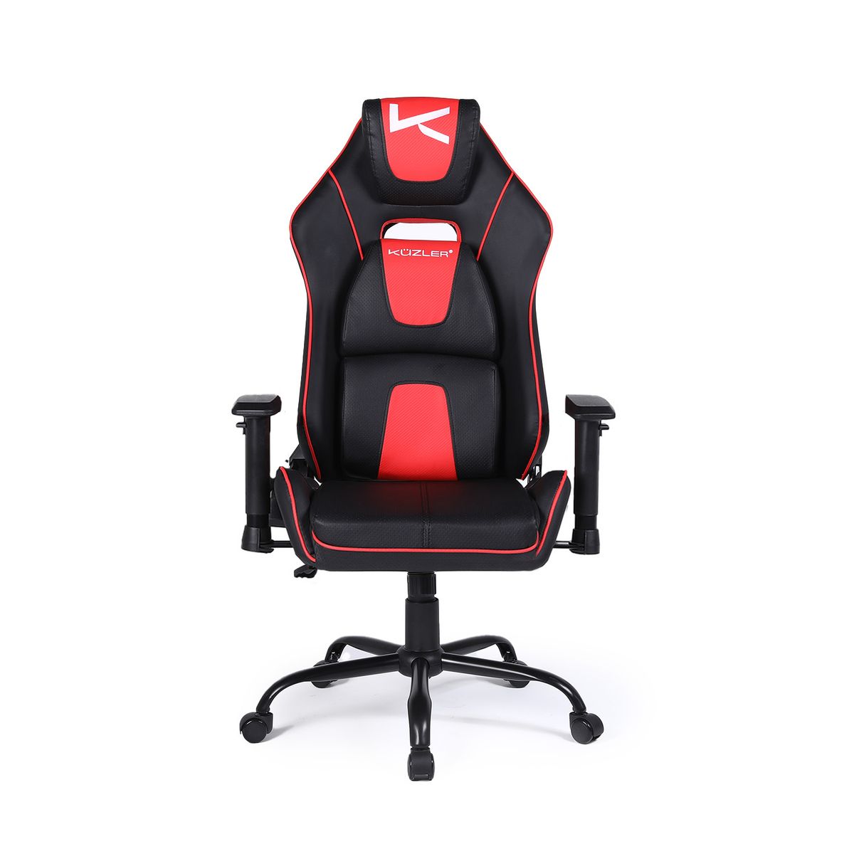 KUZLER - Silla gamer Kuzler Roja Con base metálica ajustable DRAKTAR-RN
