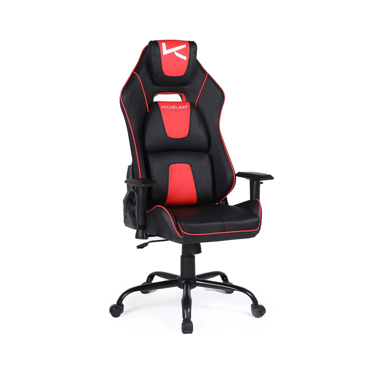 KUZLER - Silla gamer Kuzler Roja Con base metálica ajustable DRAKTAR-RN