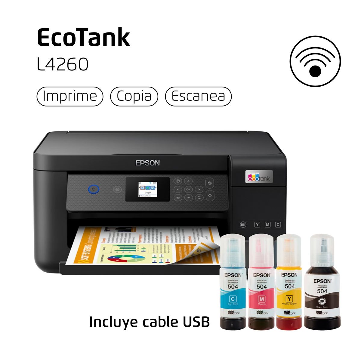 EPSON - Impresora Multifuncional Epson EcoTank L4260 Wi-Fi Duplex