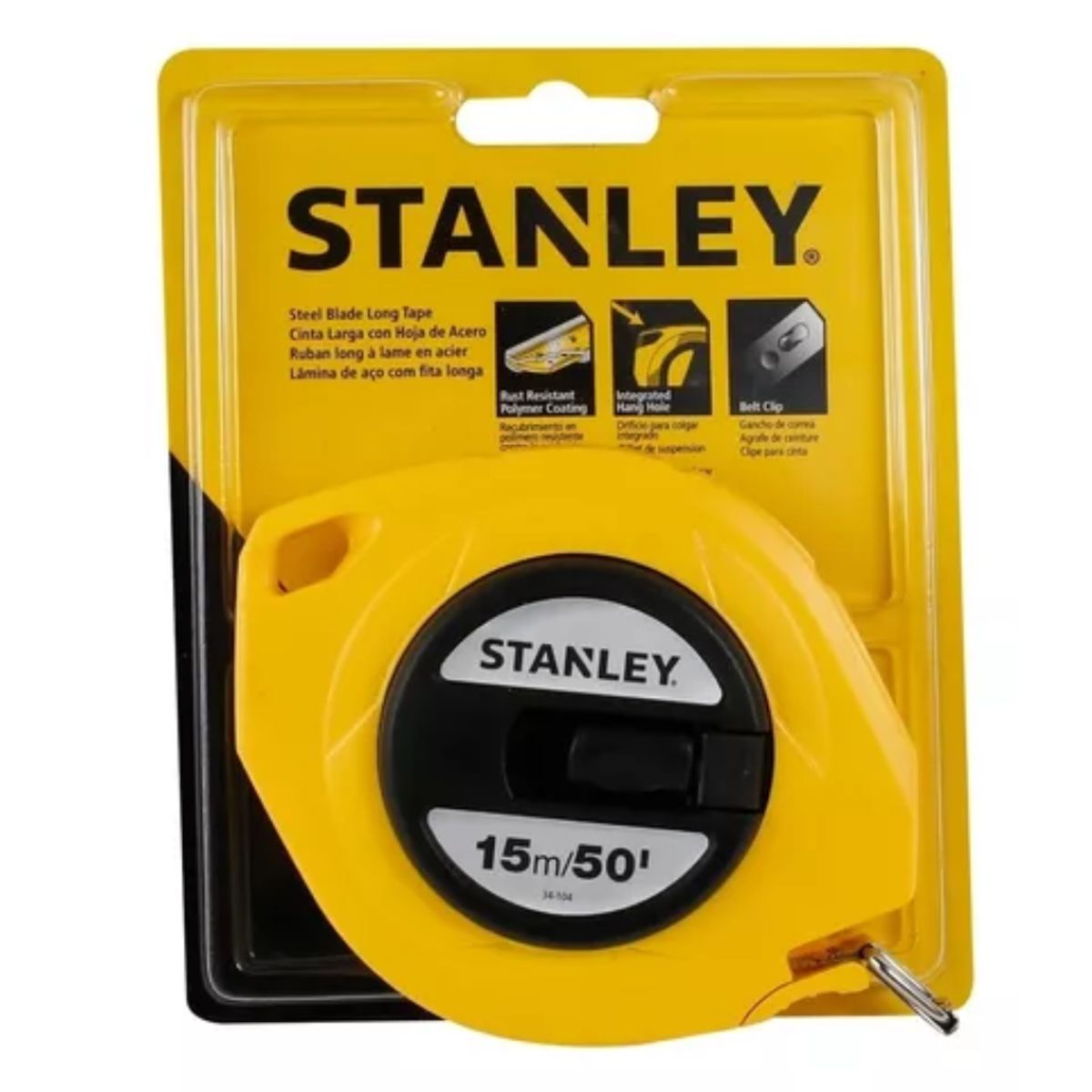 STANLEY - Wincha Larga Cerrada Acero 15mts x 38 Stanley 30-104S - Amarilla