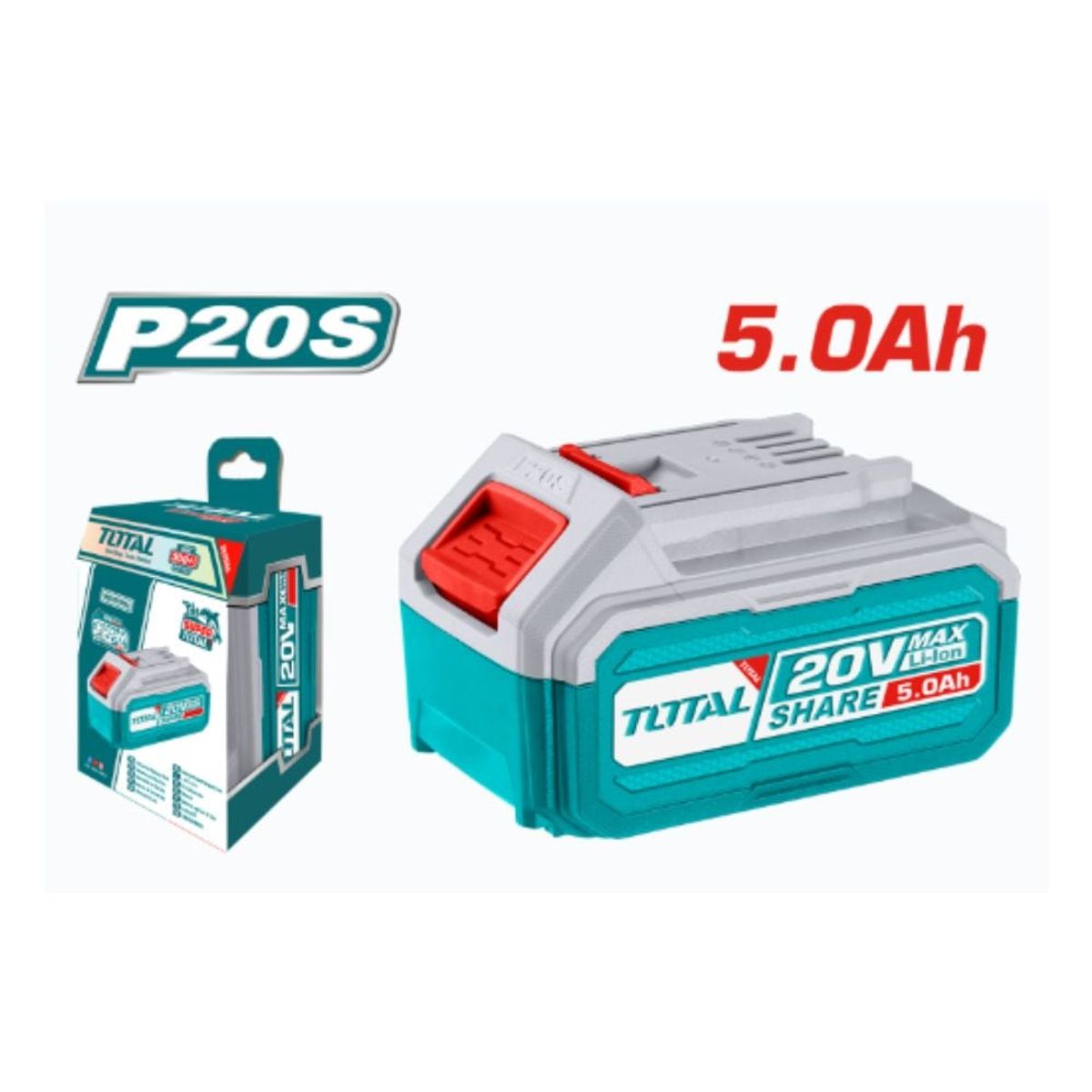 Total Tools - Batería Total 20v - 5 0ah Litio Ion indicador led - Tfbli20531