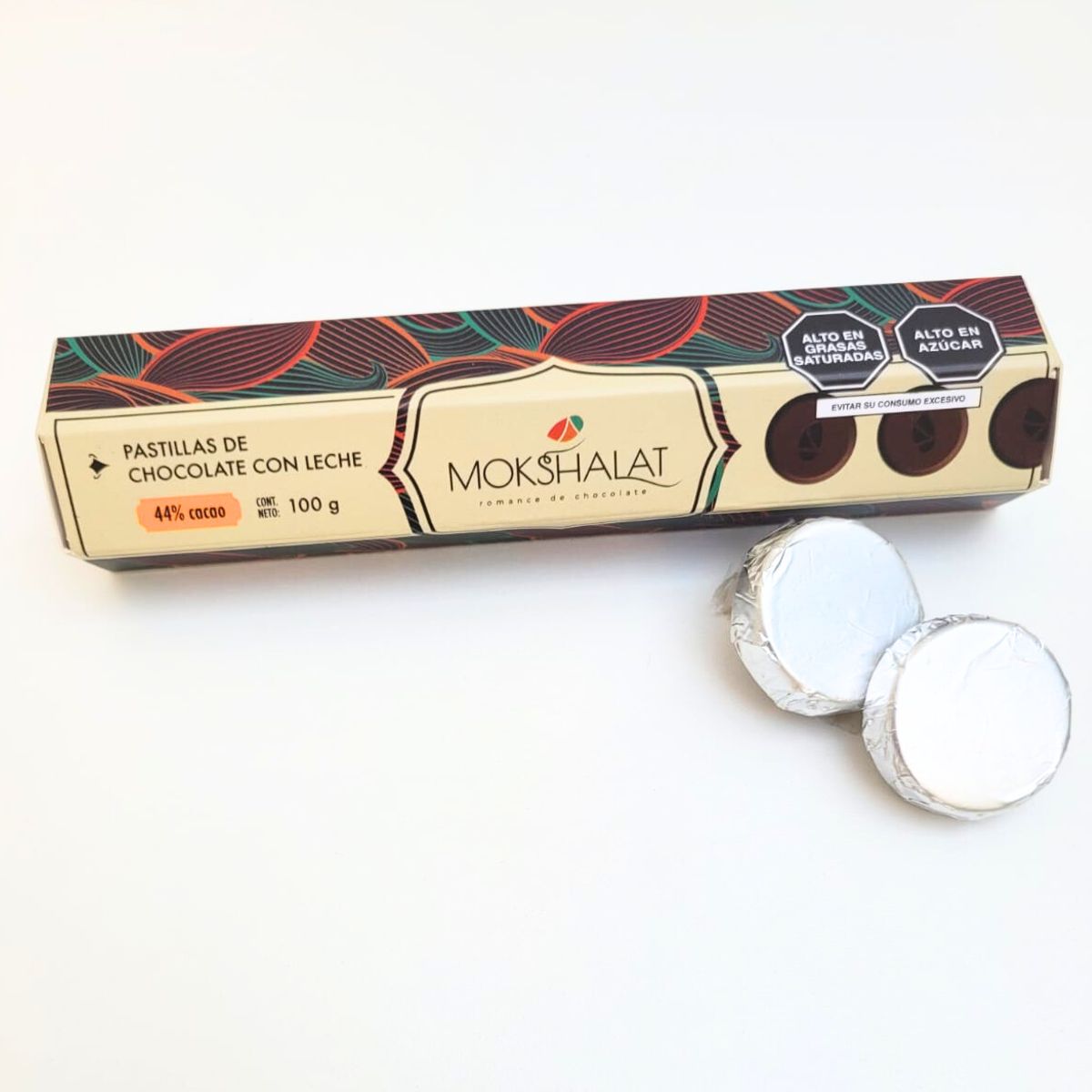 MOKSHALAT - PASTILLAS DE CHOCOLATE LECHE 44% 100G