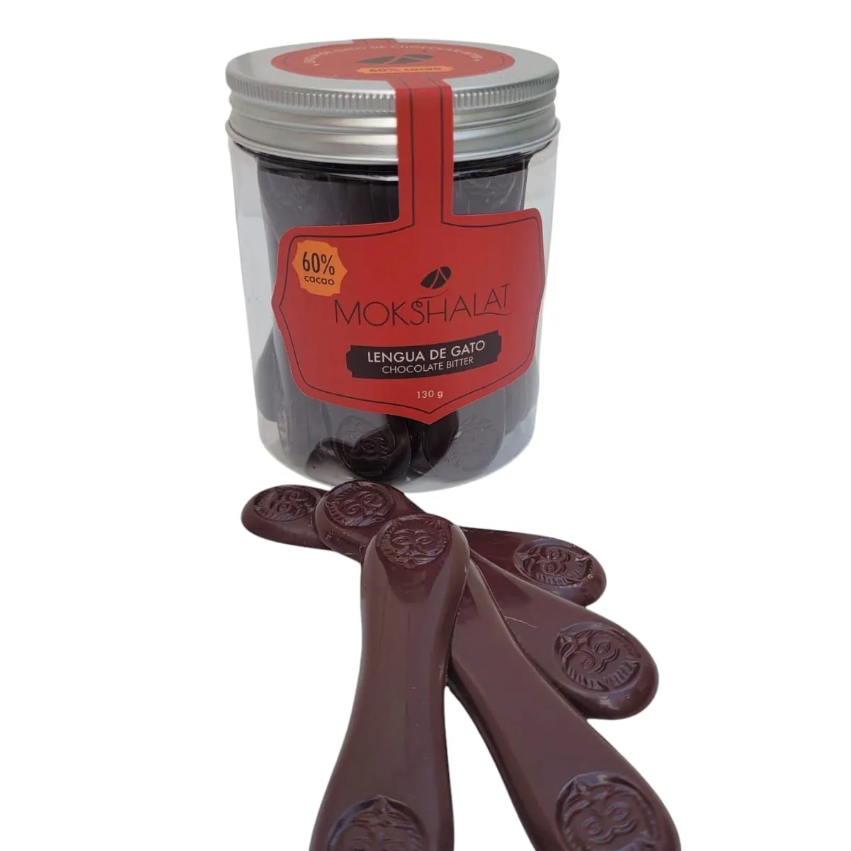 MOKSHALAT - LENGUA DE GATO CHOCOLATE BITTER 60% 130G