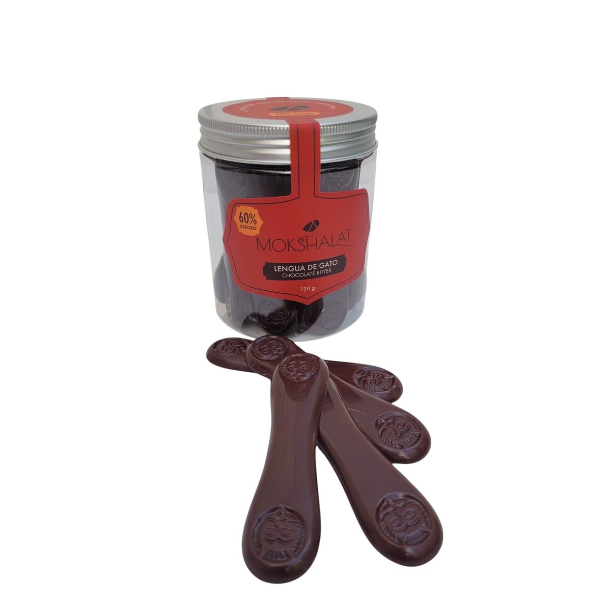 MOKSHALAT - LENGUA DE GATO CHOCOLATE BITTER 60% 130G