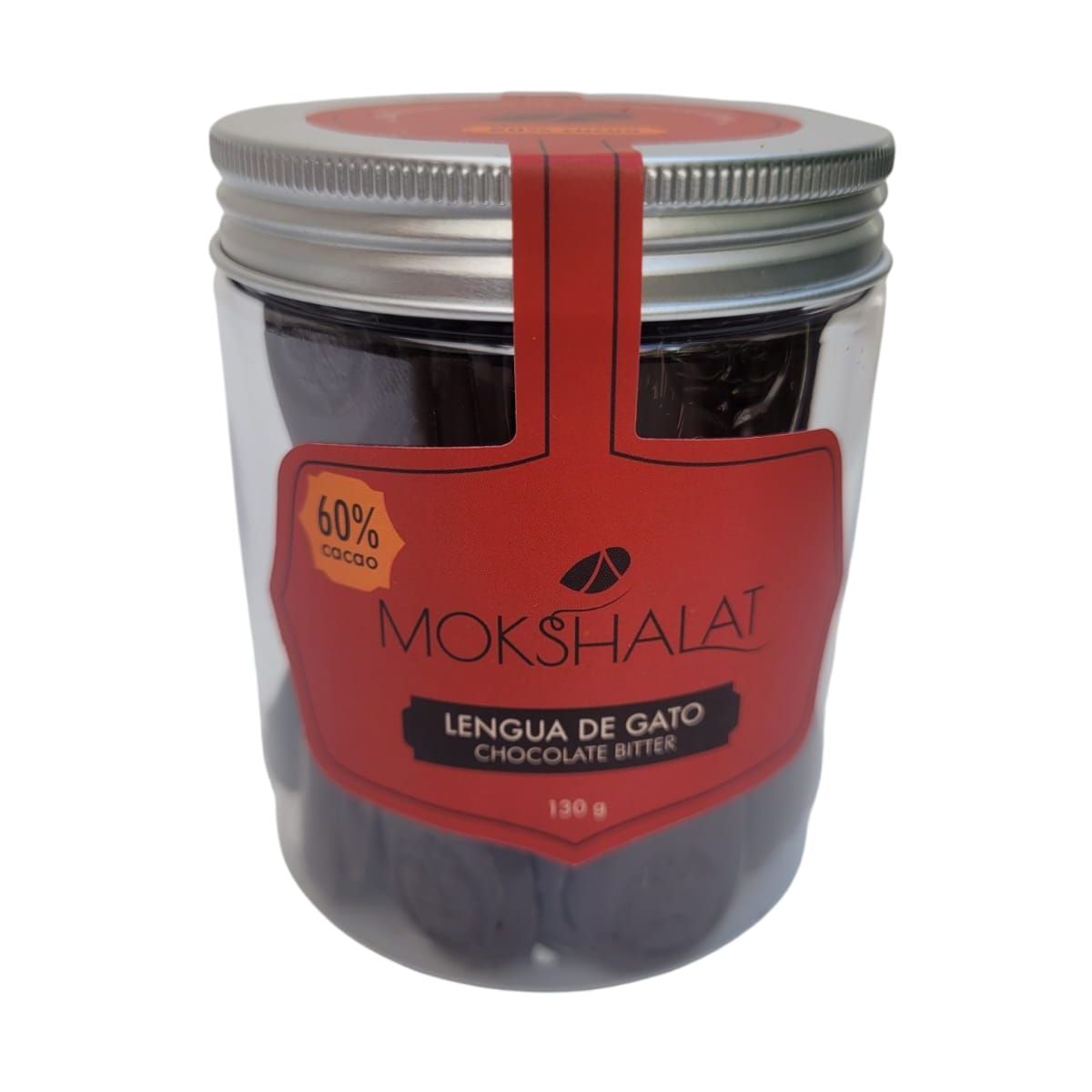 MOKSHALAT - LENGUA DE GATO CHOCOLATE BITTER 60% 130G