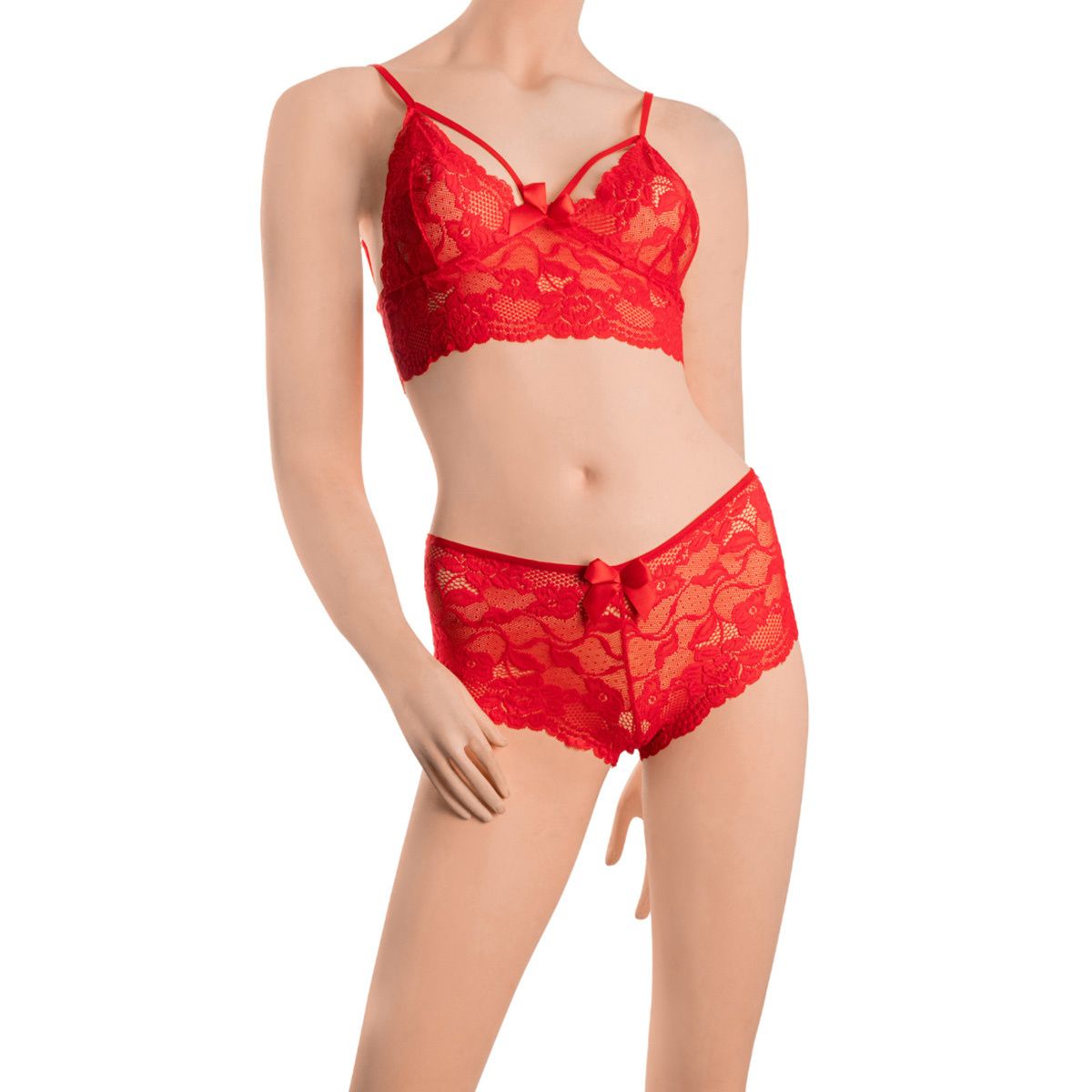 GENERICO - Set De Lenceria Dos Piezas-Rojo Talla M