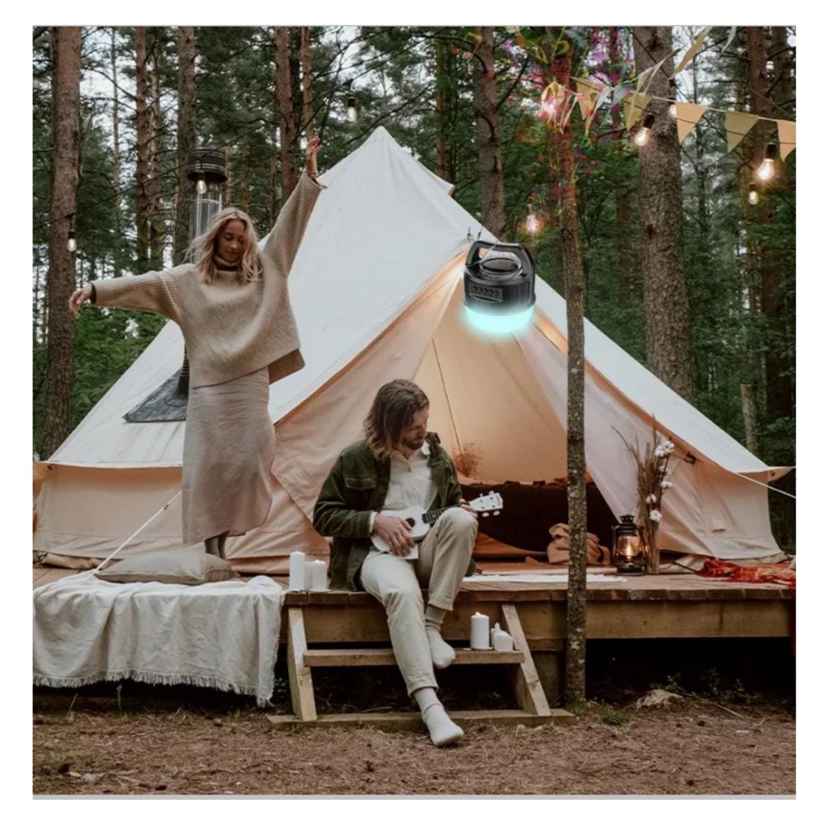 GENERICO - PARLANTE Y LAMPARA  PARA CAMPING