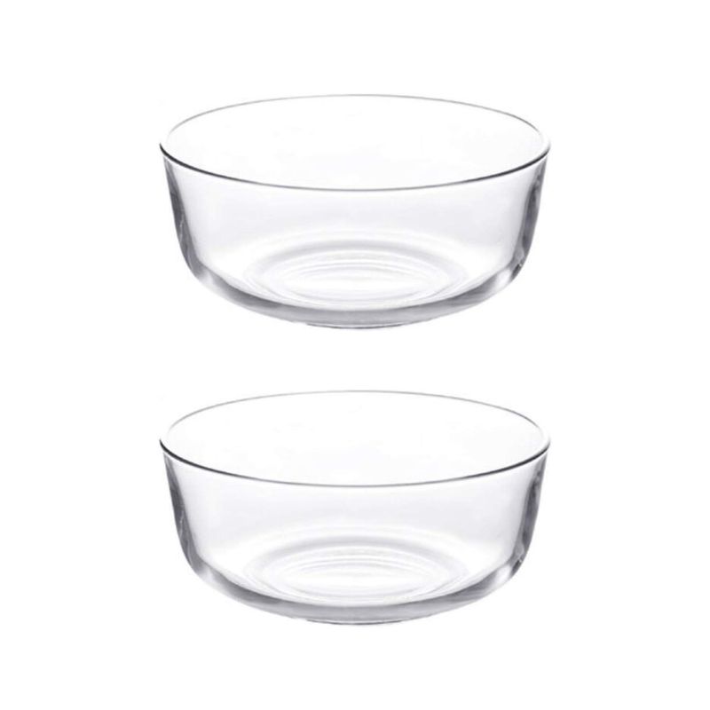 INSPIRA - Set de 2 Tazones Bowls Ensaladera de Vidrio 1200 ml