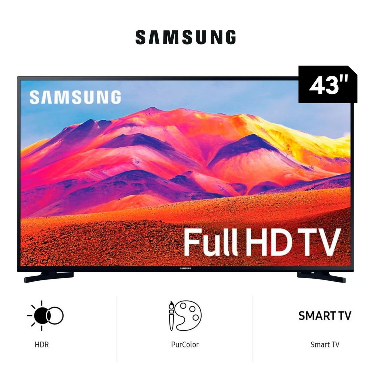 SAMSUNG - Televisor Samsung 43 FHD Smart TV UN43T5202AGXPE