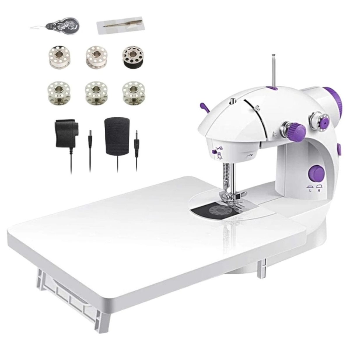 PREMIUM - Maquina De Coser Electronica Portatil Pedal Con Mesa Soporte