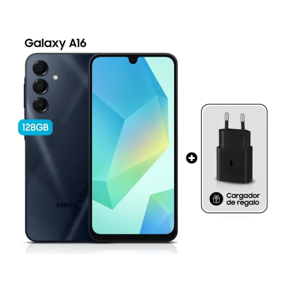 SAMSUNG - Celular Samsung Galaxy A16 4GB RAM 128GB Negro + Cargador