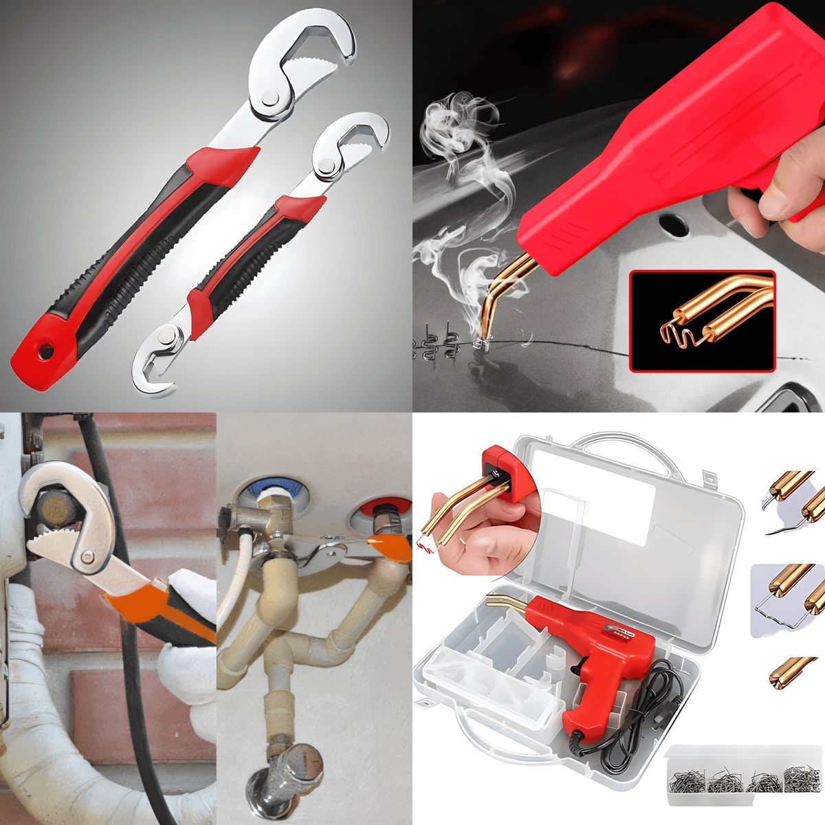 ROSH - 2 Llaves Francesas + Soldador de Plástico – Dúo Versátil