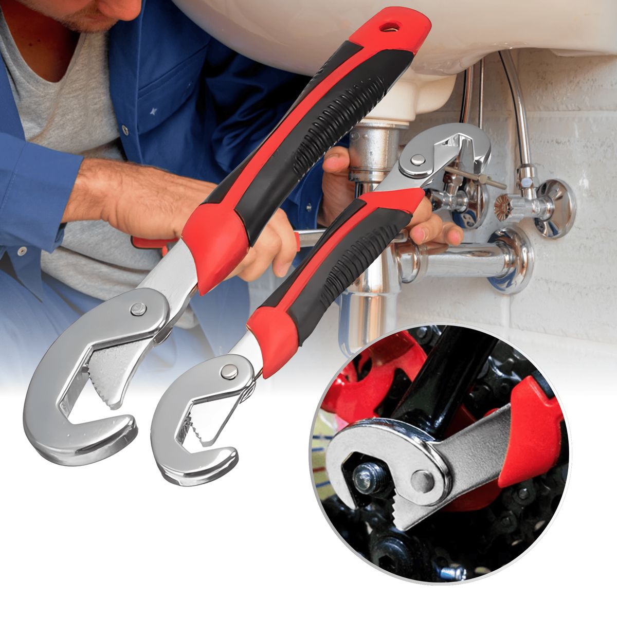 ROSH - Set 2 Llaves Francesas + Llave 48 en 1 Multiuso