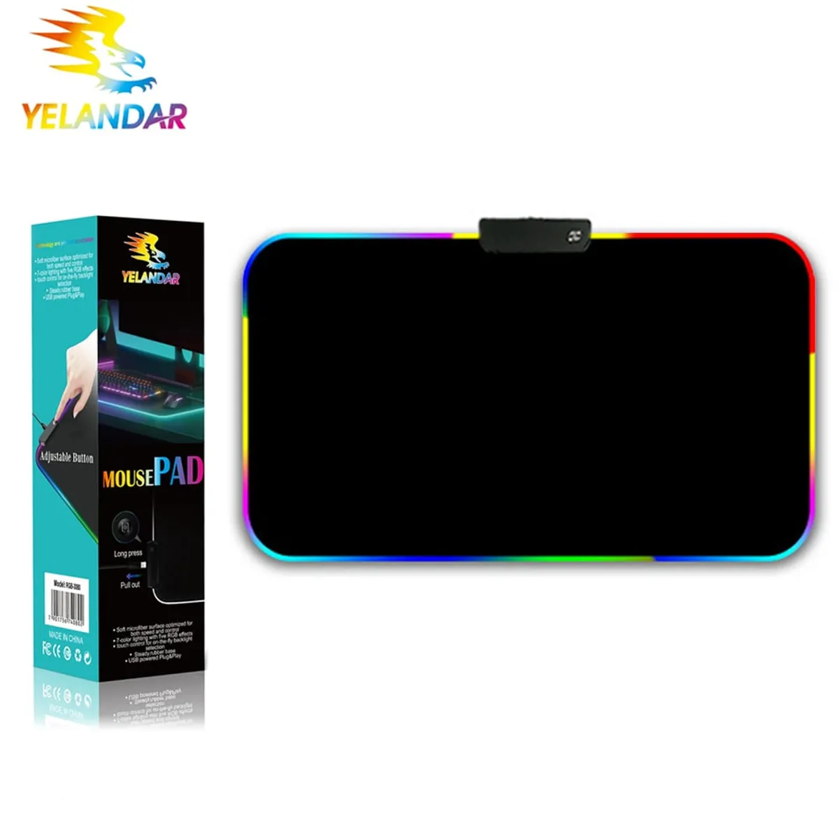 GENERICO - Pad Mouse Gamer Rgb Retro Iluminada De 25 x 35 cm x 04 mm