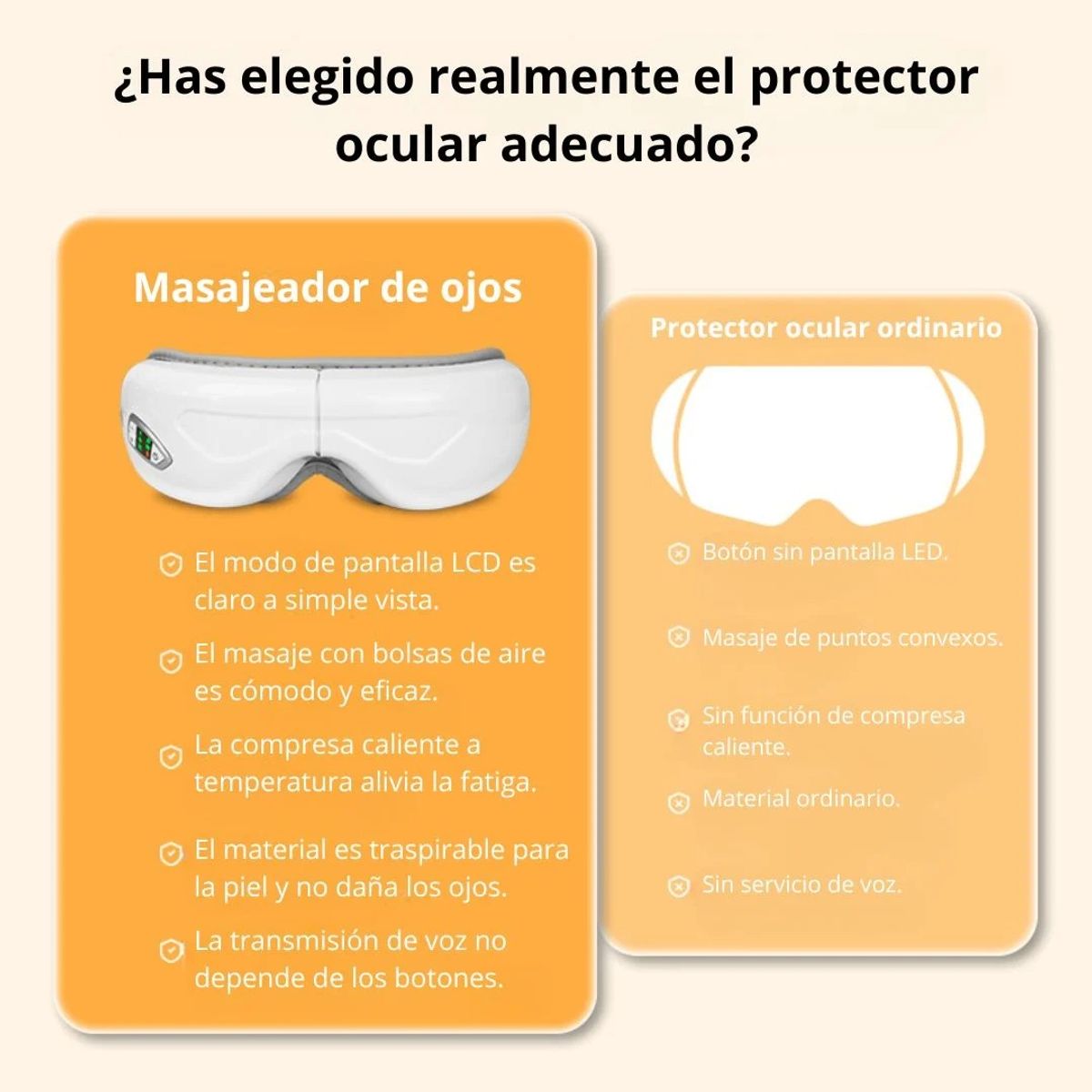 OEM - Masajeador de Ojos con Vibración y Presión de Aire Caliente YBY-M060