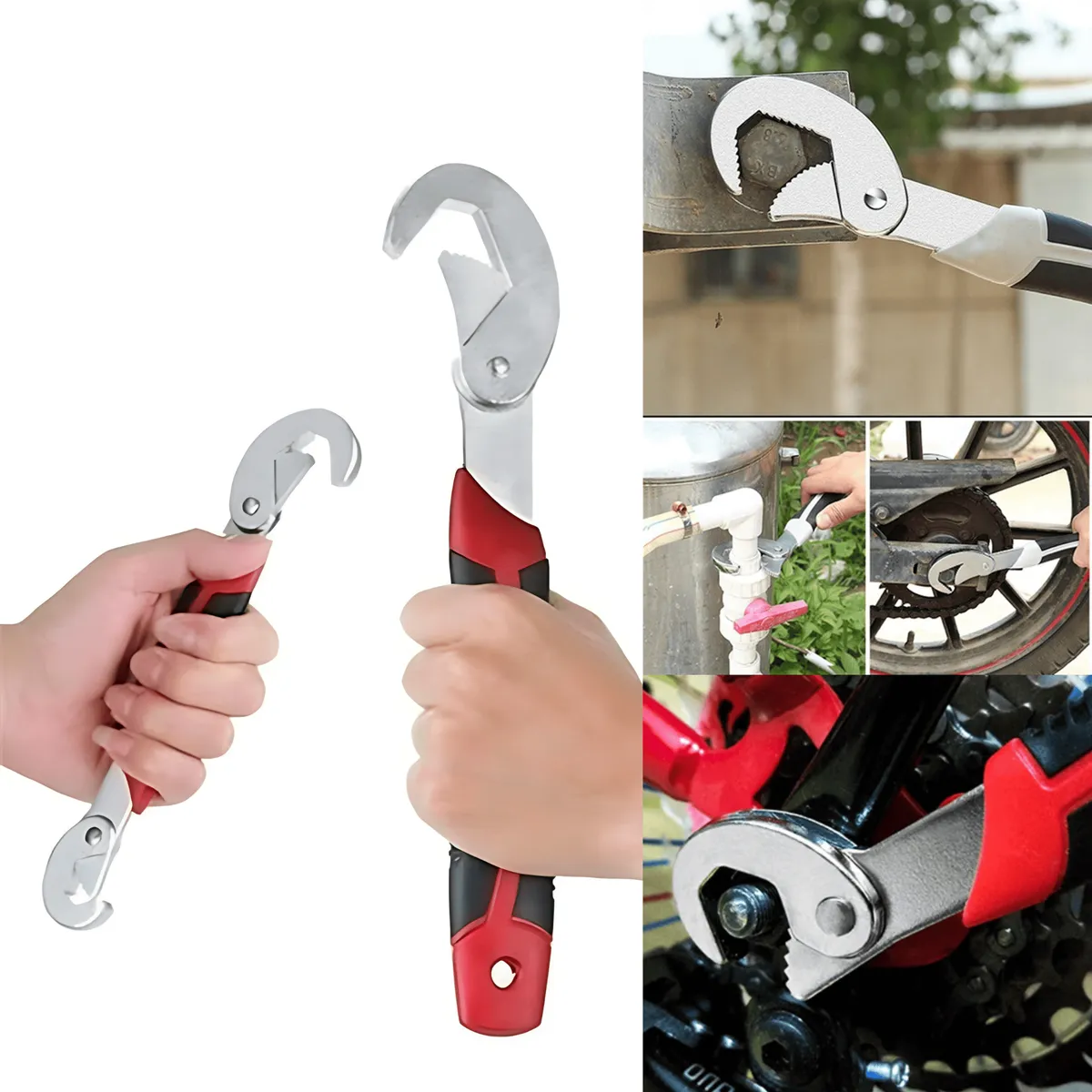 ROSH - Set 2 Llaves Francesas + Adaptador Pistola de Clavos