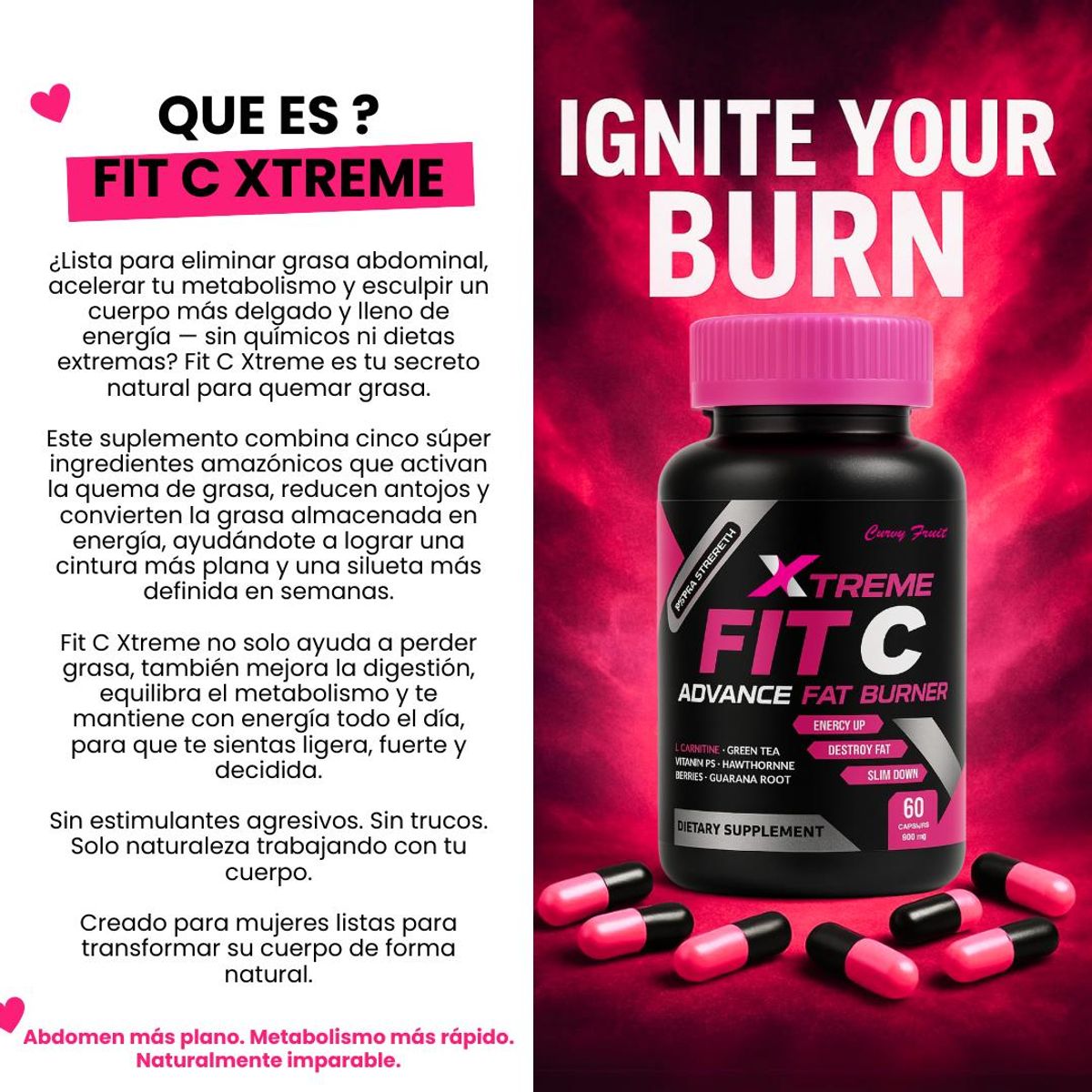 CURVY FRUIT - Fit C Xtreme elimina la molesta grasa abdominal y logra un abdomen plano