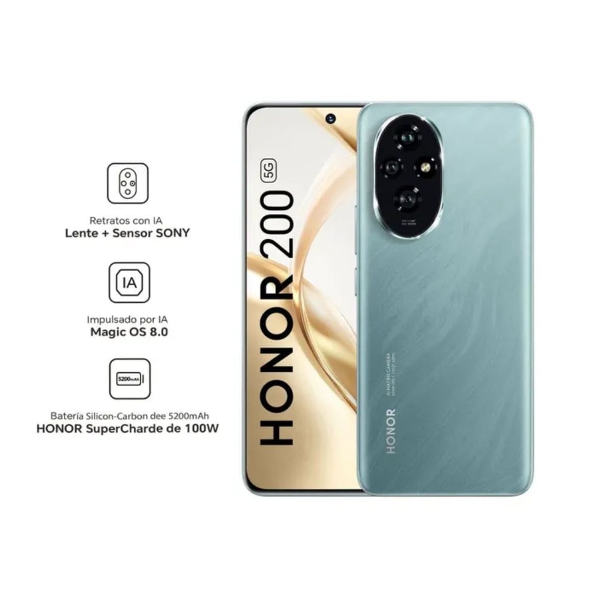 HONOR - Celular Honor 200 Eu 256Gb + 12Gb Emerald Green  52 Mp 6.7"