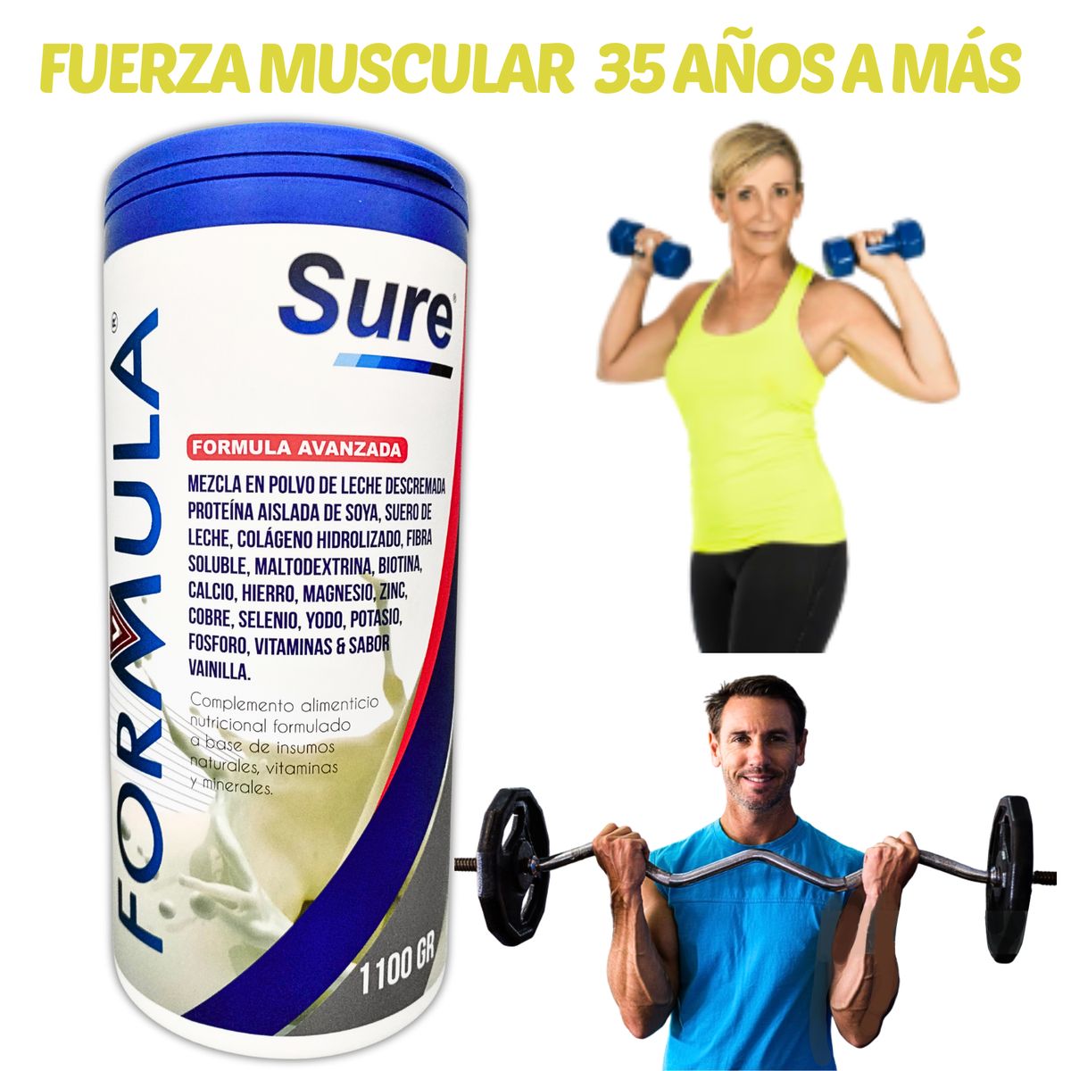 GENERICO - 1KILO 100GR SUPLEMENTO ADULTO CON COLÁGENO - VITALIDAD Y FUERZA TOTAL