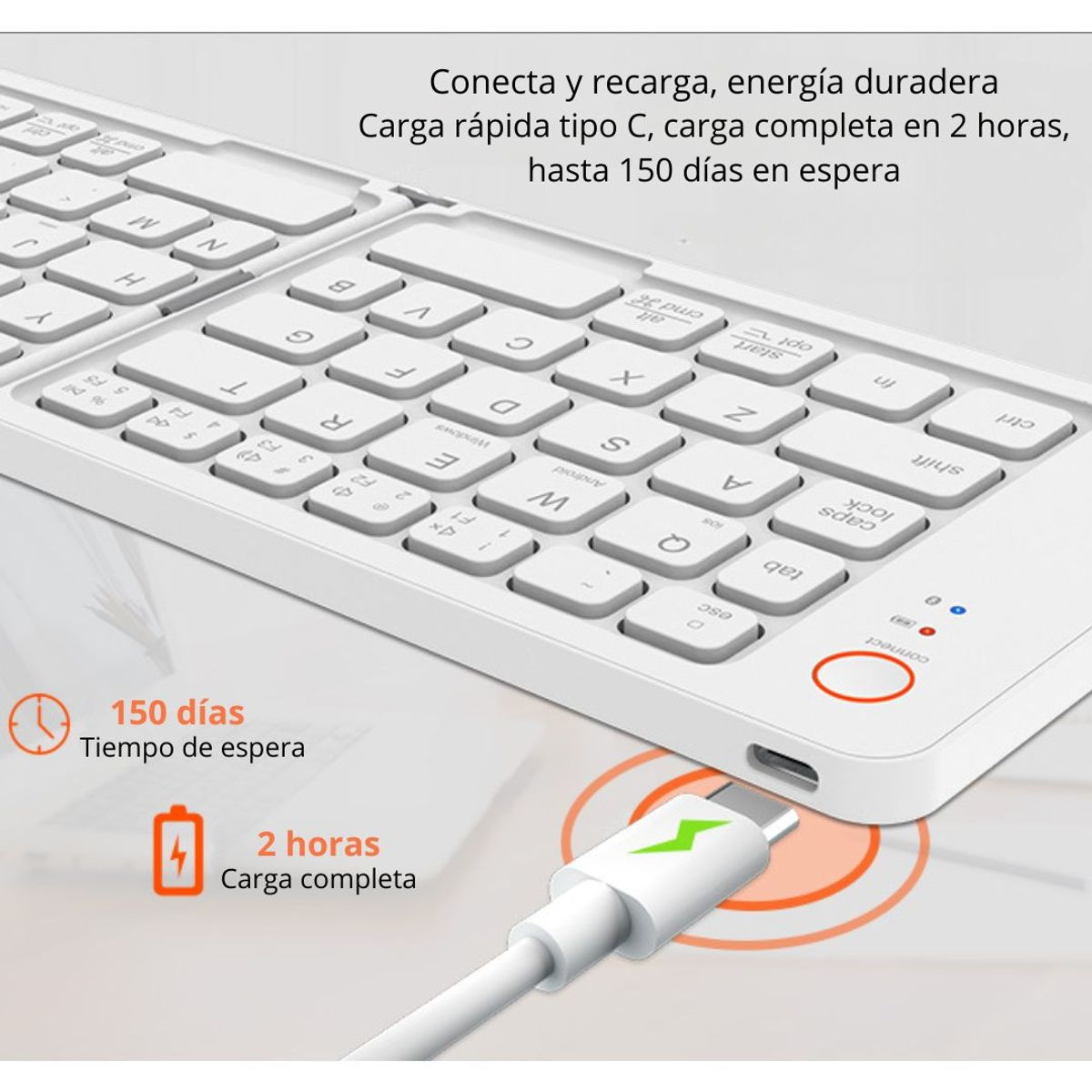 OEM - TECLADO INALÁMBRICO CMK-B023 PLEGABLE BLUETOOTH MULTIDISPOSITIVO