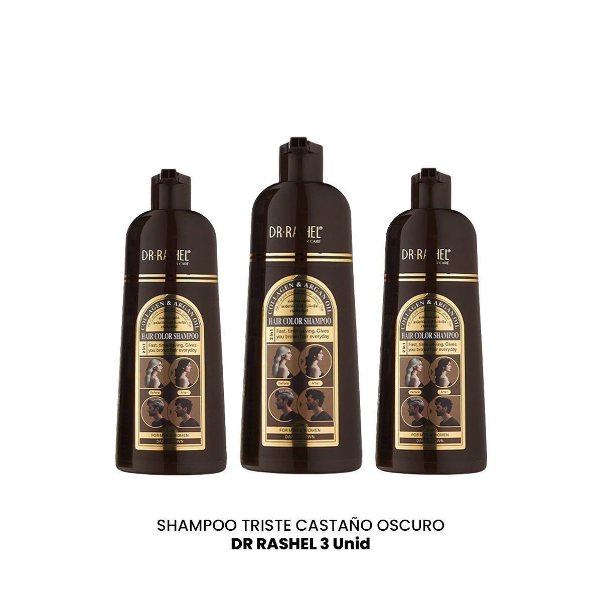 GENERICO - Shampoo Castaño Oscuro Dr Rashel 3Und