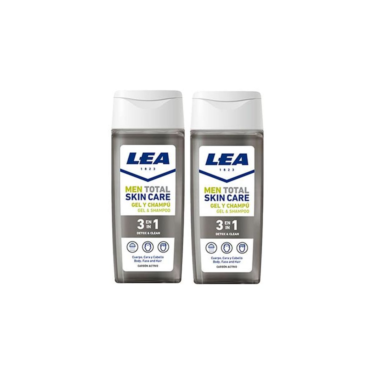 GENERICO - Gel y Shampoo Lea 3 En 1 Frasco 300ml Carbón Activo 2 Unid
