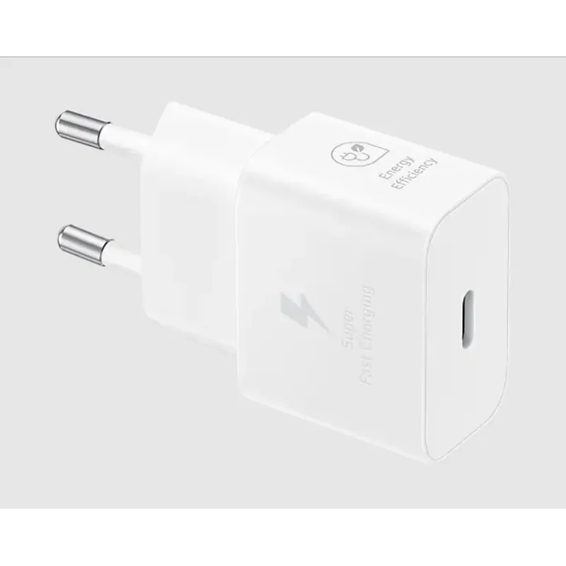 SAMSUNG - ADAPTADOR DE CARGA RÁPIDA USB-C 25W CON CABLE BLANCO