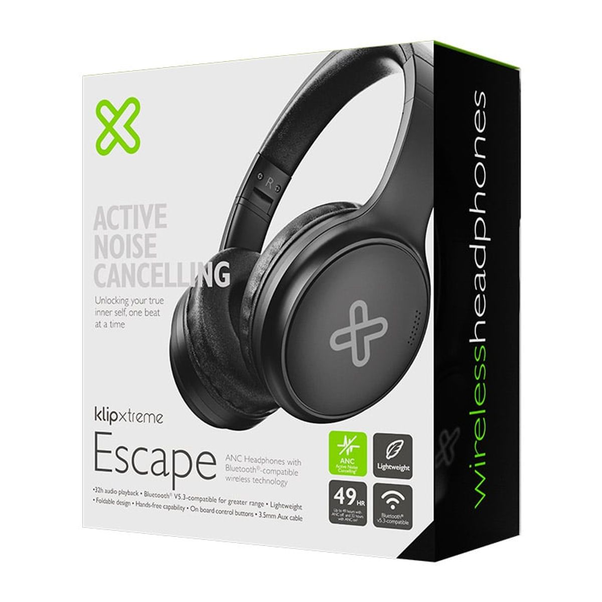KLIP XTREME - AUDIFINO BLUETOOTH CON CANCELACION DE RUIDO NEGRO KLIPXTREME ESCAPE