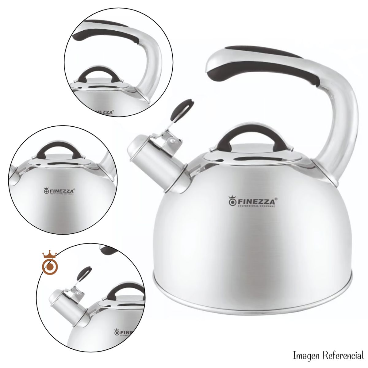 FINEZZA - Tetera Finezza De Acero Inoxidable de 2.5 Lts - FF-T0040