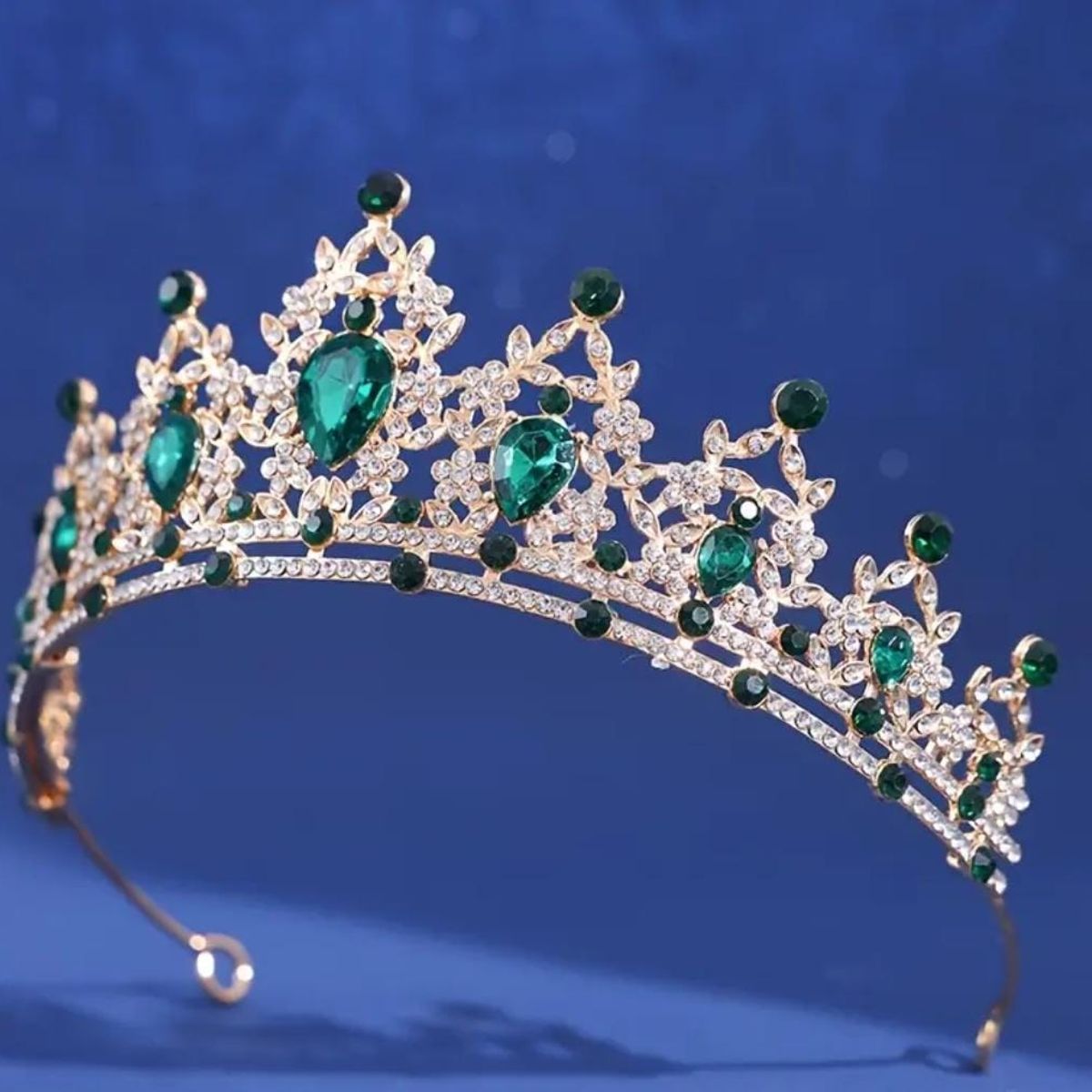 GENERICO - Tiara Corona de Cumpleaños Verde y Dorado